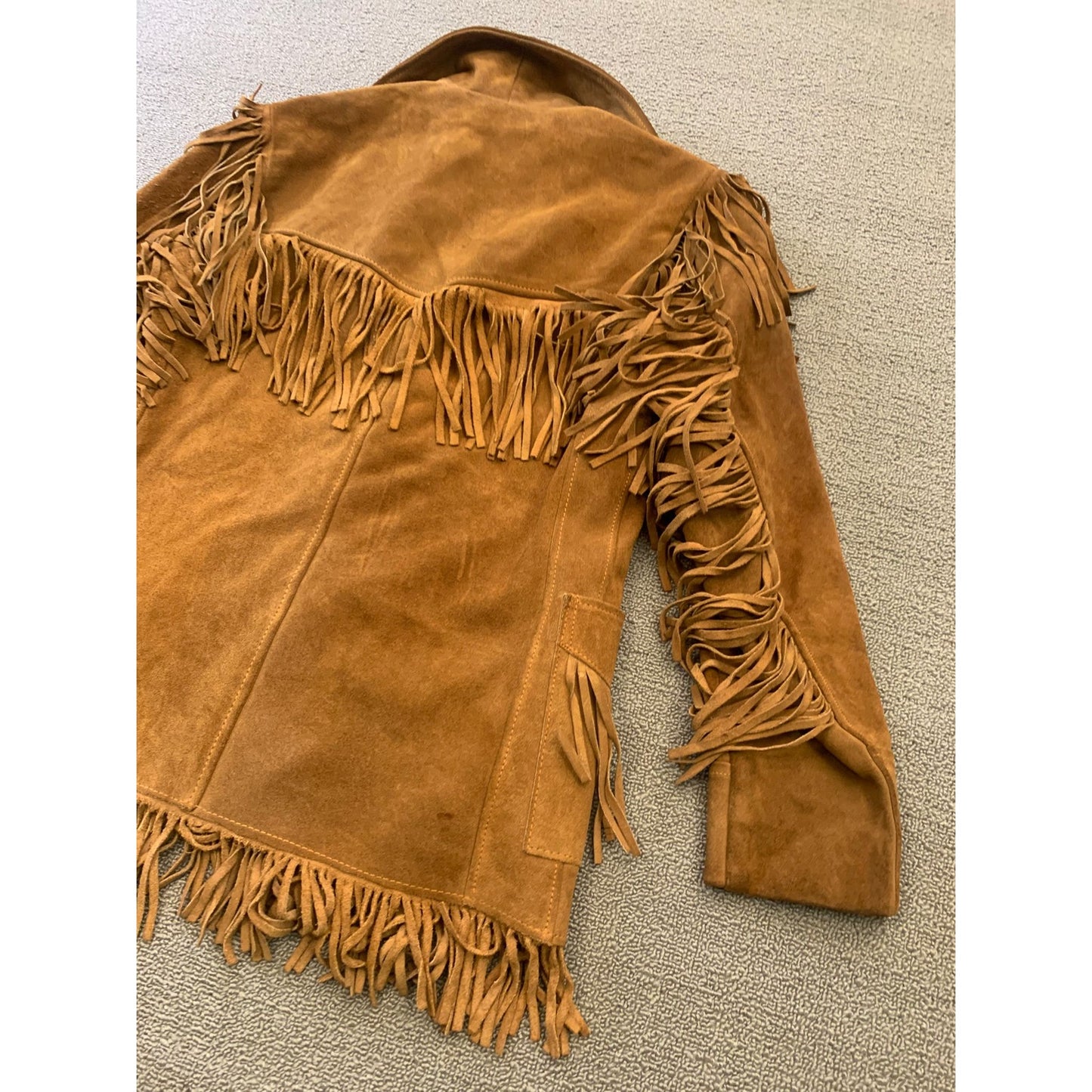 VINTAGE SCHOTT BROS. RANCHER Size 16 Brown Suede Fringe Jacket