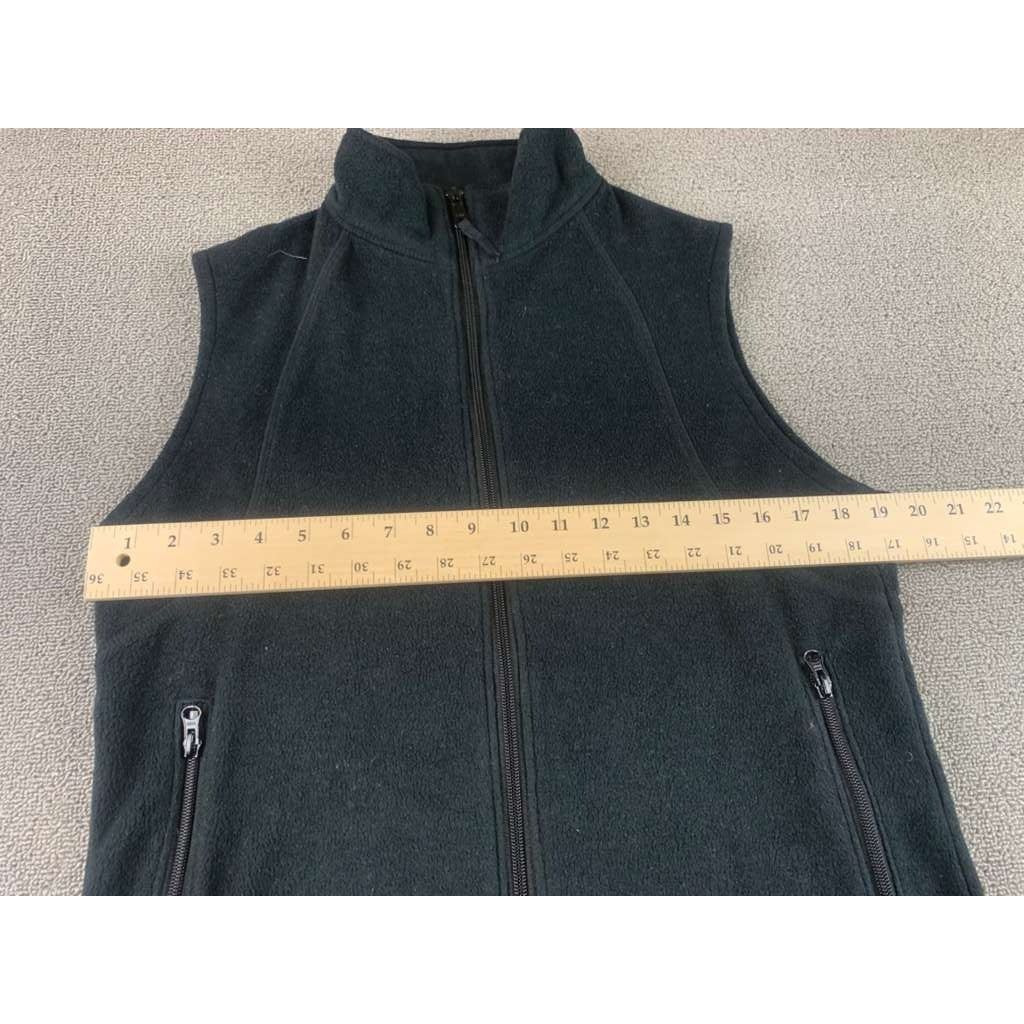 Columbia Women's Medium Black Fleece Vest Full Zip Pockets Hiking Outdoor Layer
