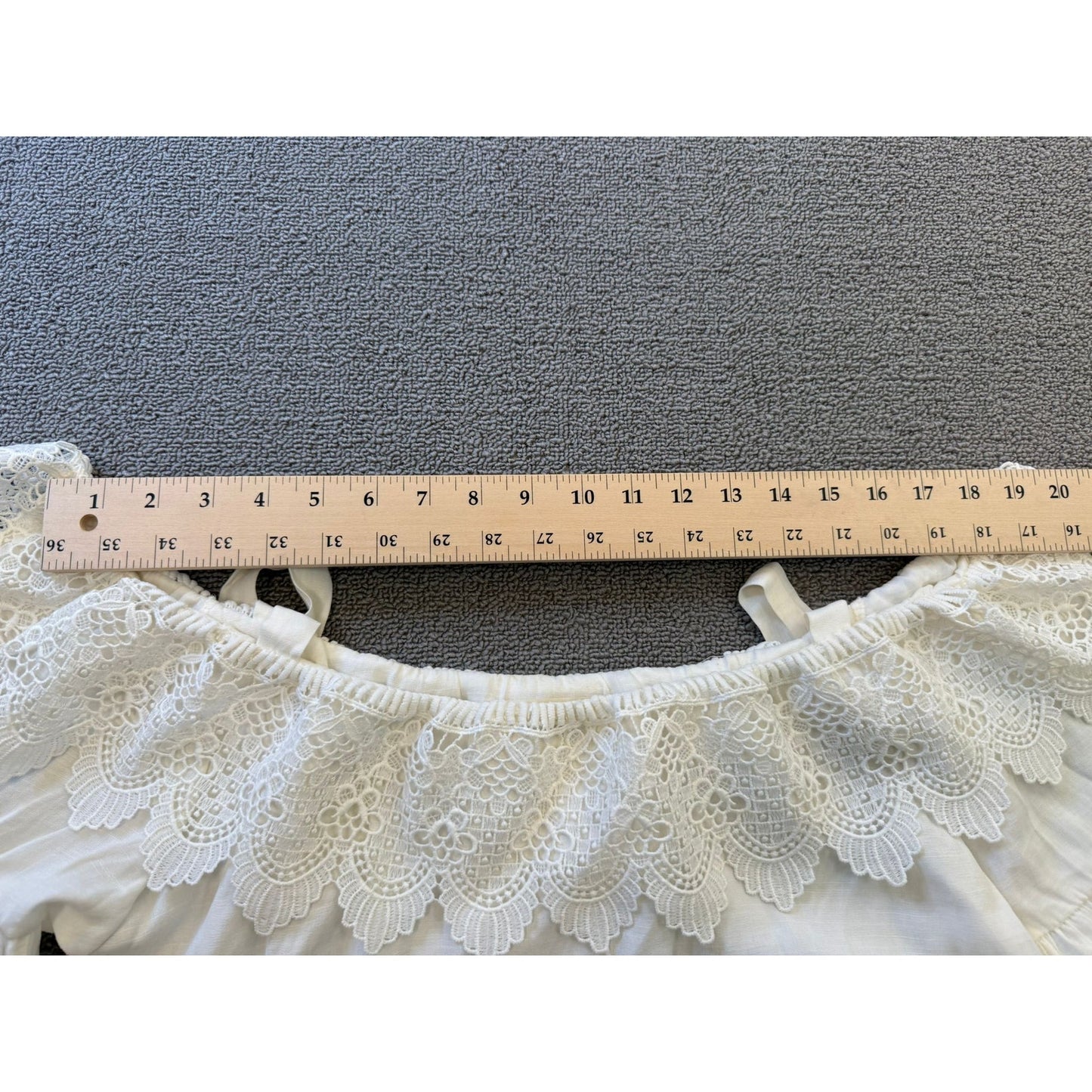 Hippie Love Women's One Size White Lace Ruffle Off-Shoulder Bohemian-Style