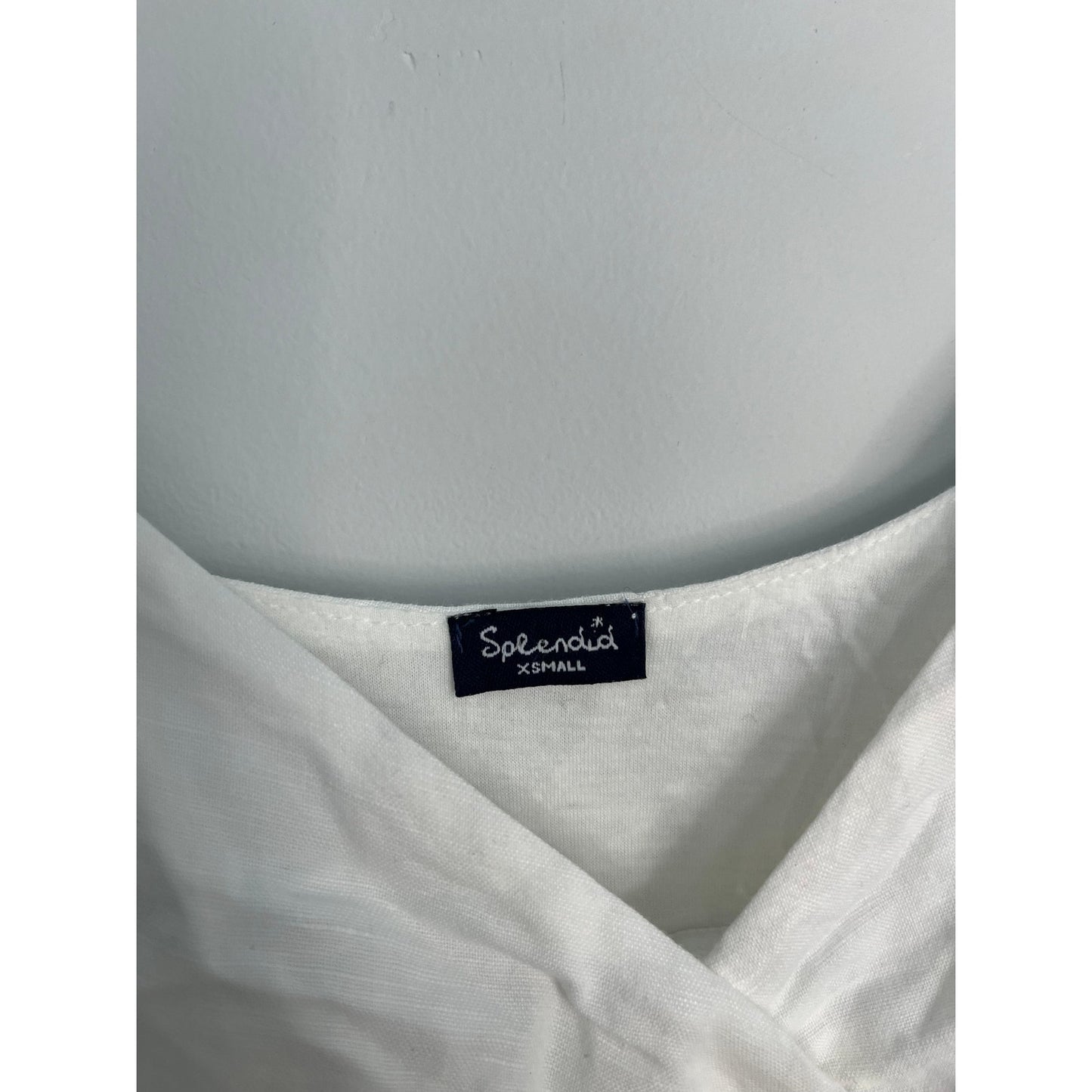 Splendid White Midi Dress Women XS Tie Waist Sleeveless Summer Casual