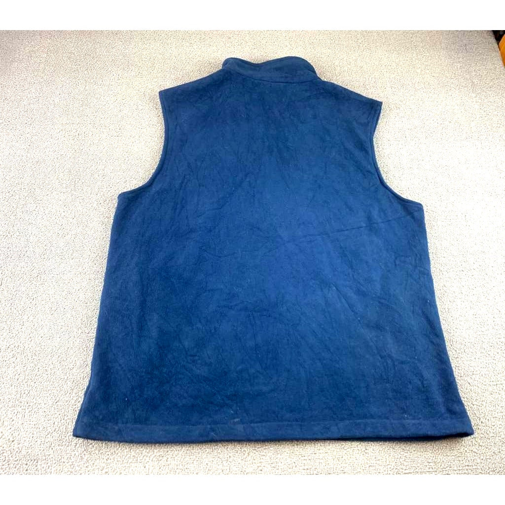 Columbia Men's Large Blue Sleeveless Full-Zip Outdoor Hiking Fleece Vest Jacket