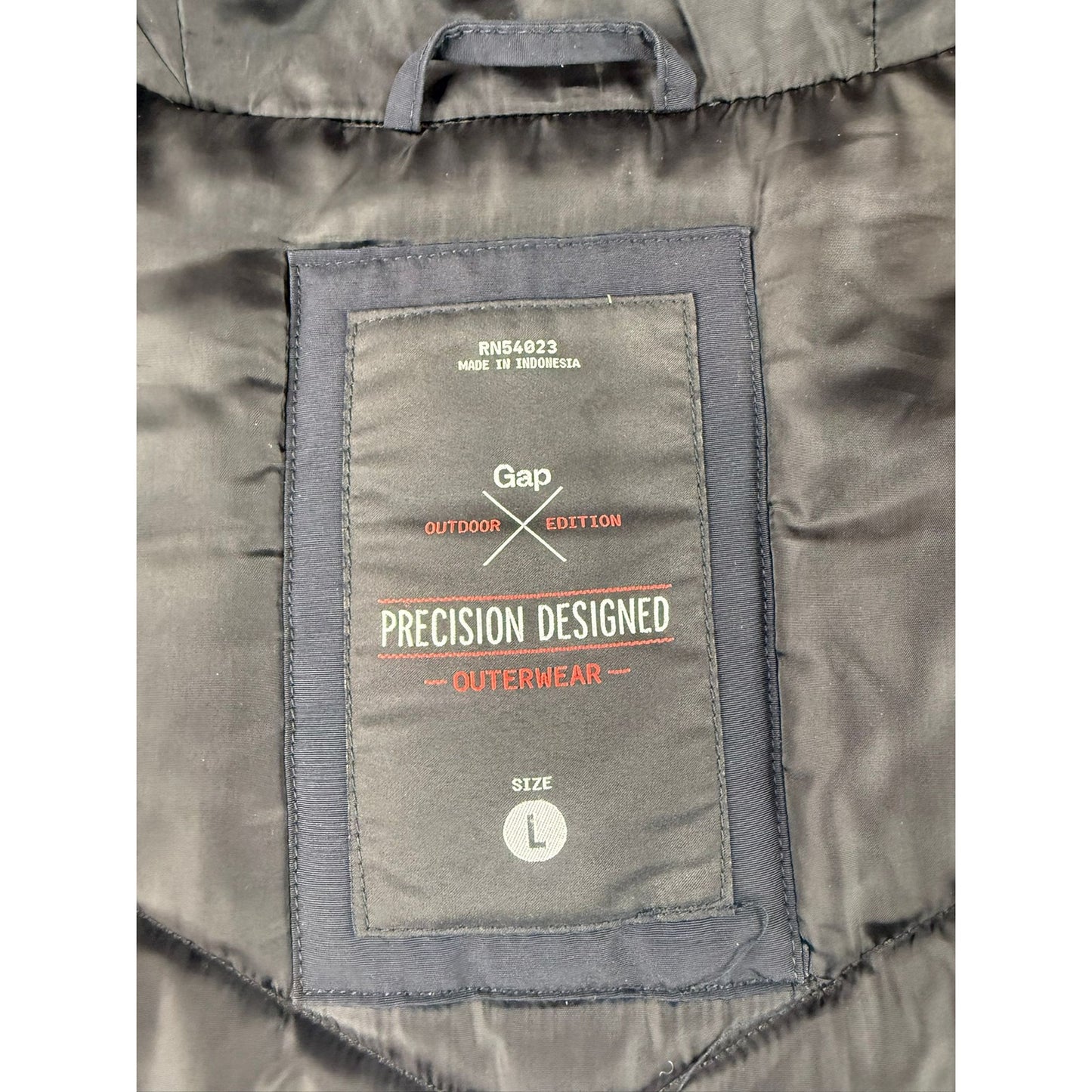 Gap Outdoor Edition Men L Black Winter Puffer Parka Jacket Hood 2010s Indonesia