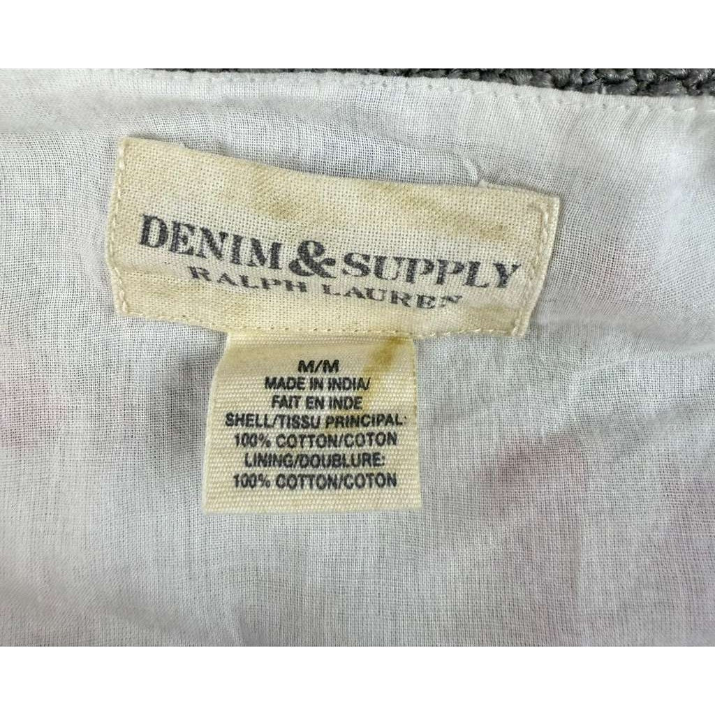 Denim And Supply Ralph Lauren Dress Women M White Cotton Floral Print Ruffle Hem