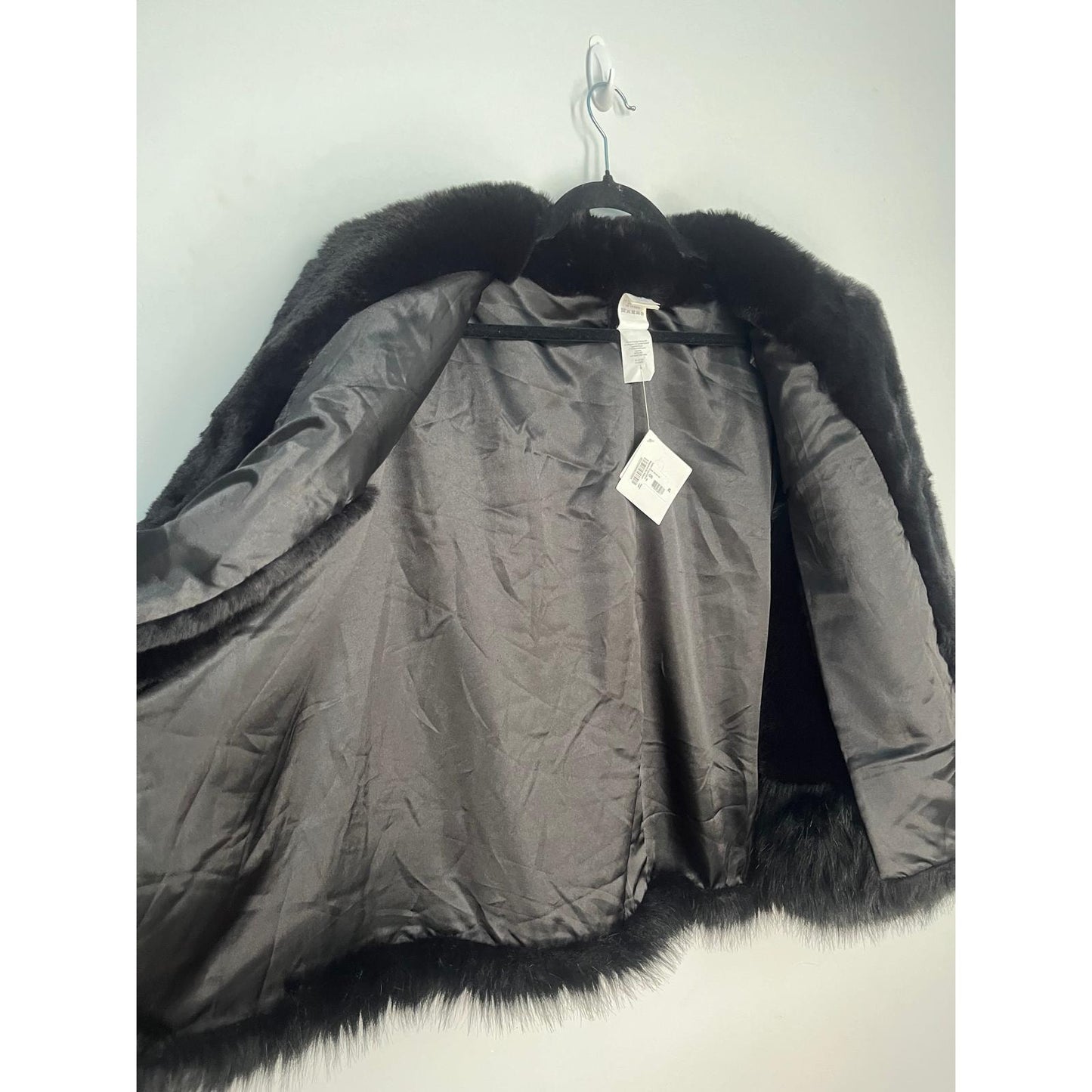 Echo Faux Fur Jacket Women One Size Black Short Bell Sleeve NWT Soft Cozy