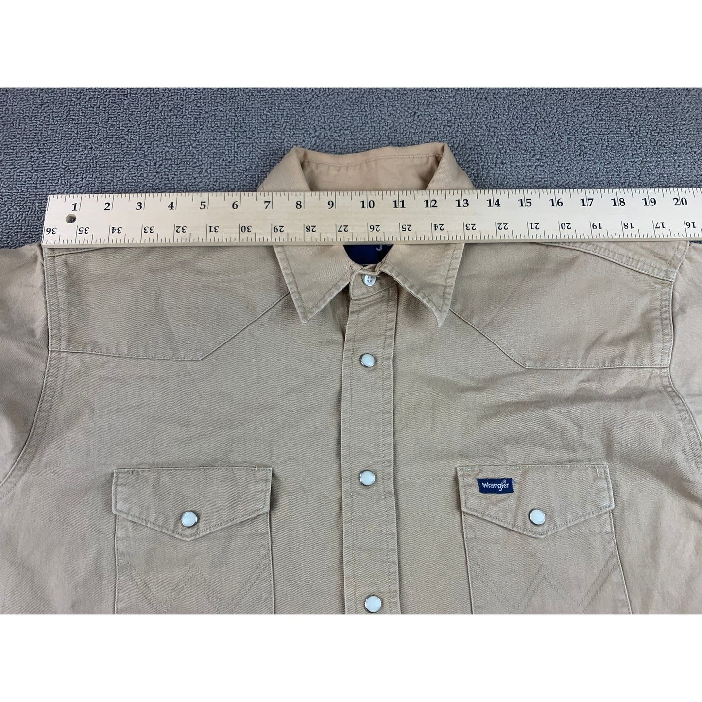 Vintage Wrangler Brush Popper Pearl Snap Western Shirt Men's Large Cotton