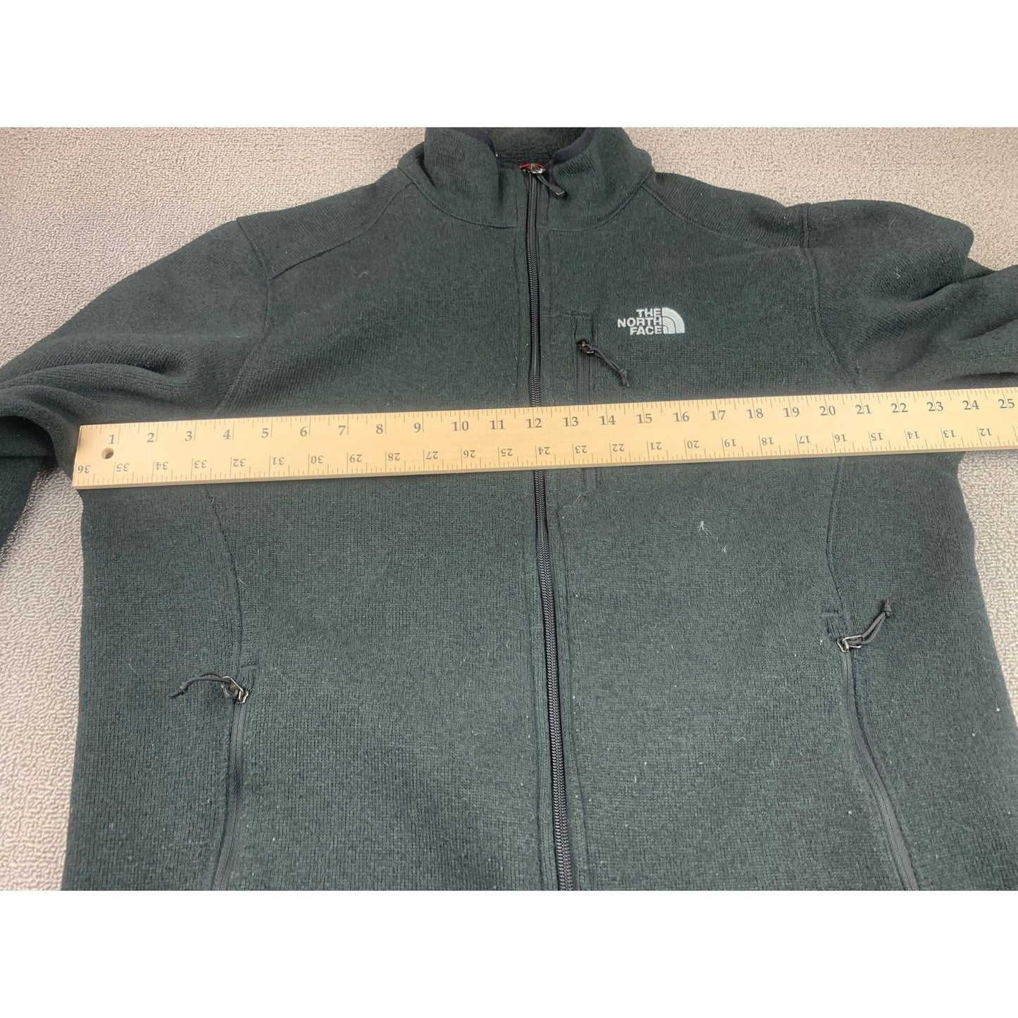 The North Face Men L Dark Green Midweight Full-Zip Fleece Jacket