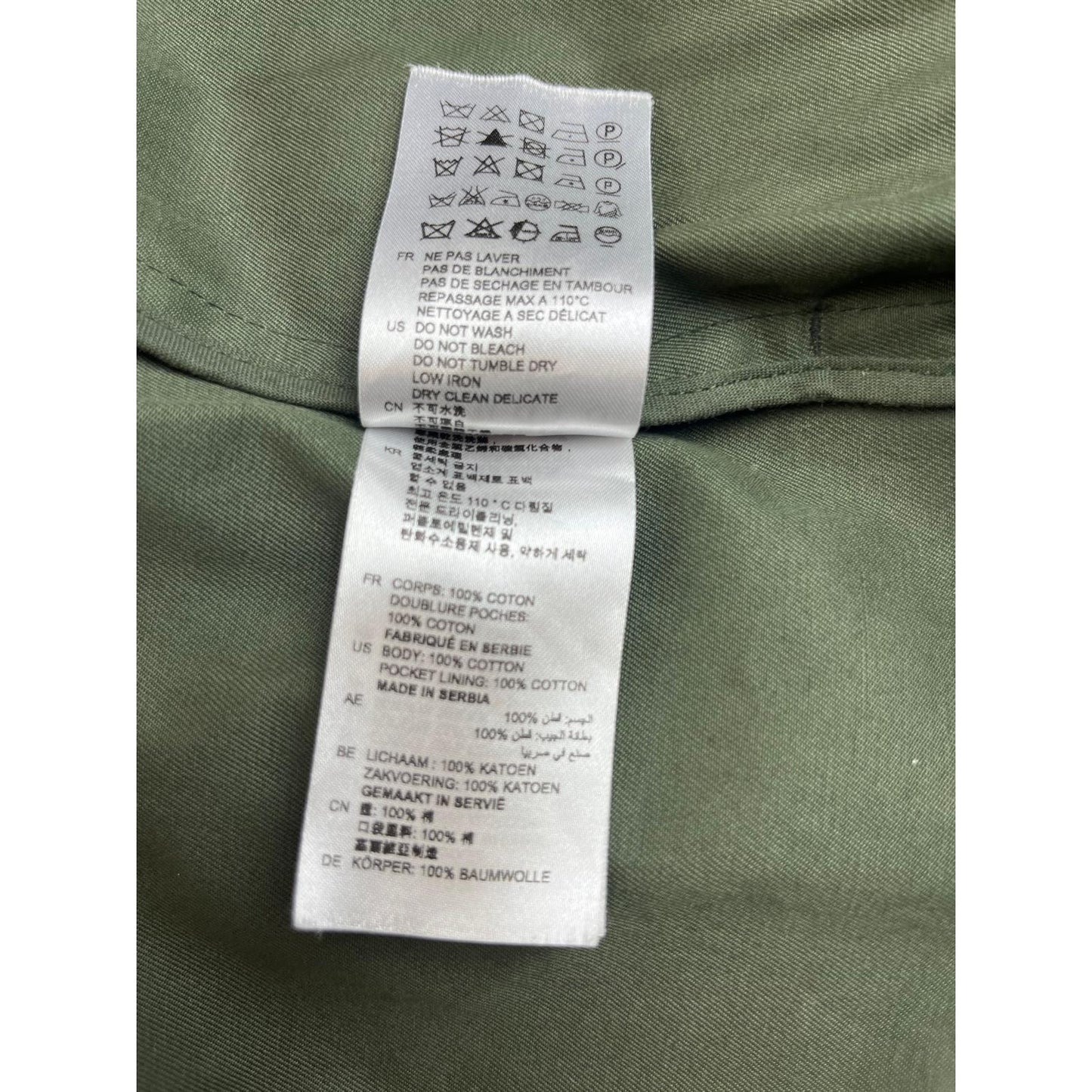 Sandro Paris Women's 36 Belted Green Trench Coat 100% Cotton