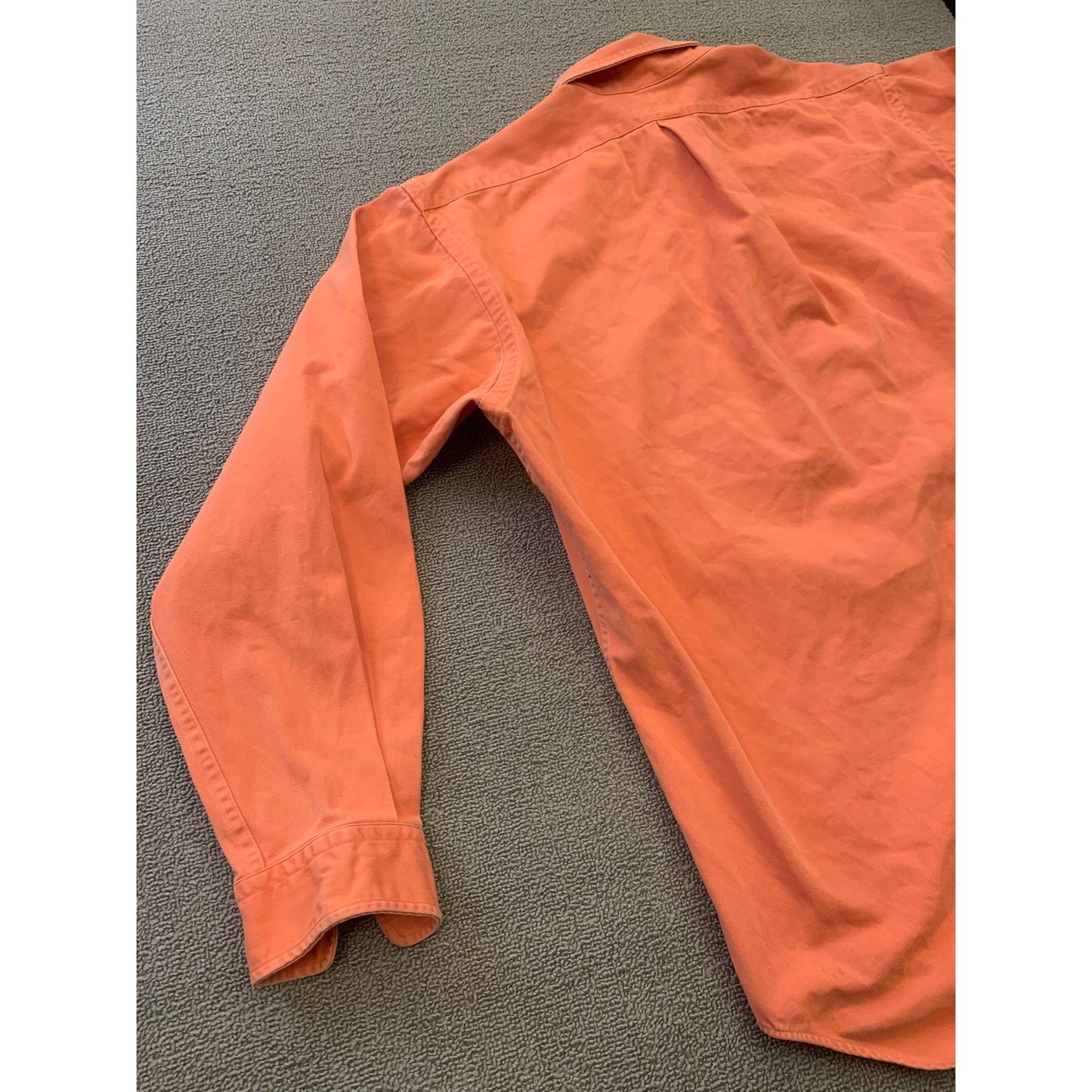RALPH LAUREN Men's Large Orange Solid Button-Down Shirt