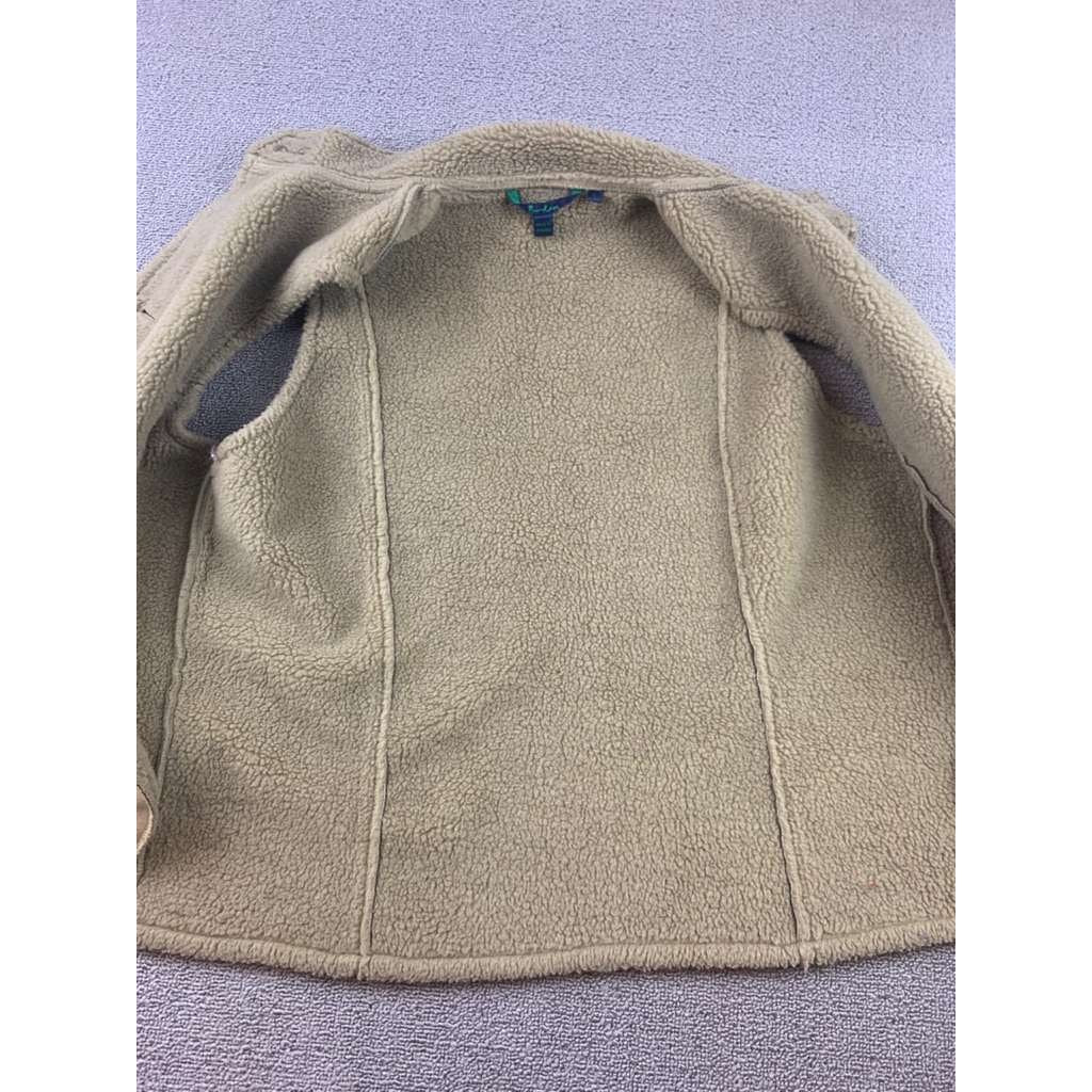 Boden Vest Women Large Faux Suede Shearling Lined Button Closure Brown