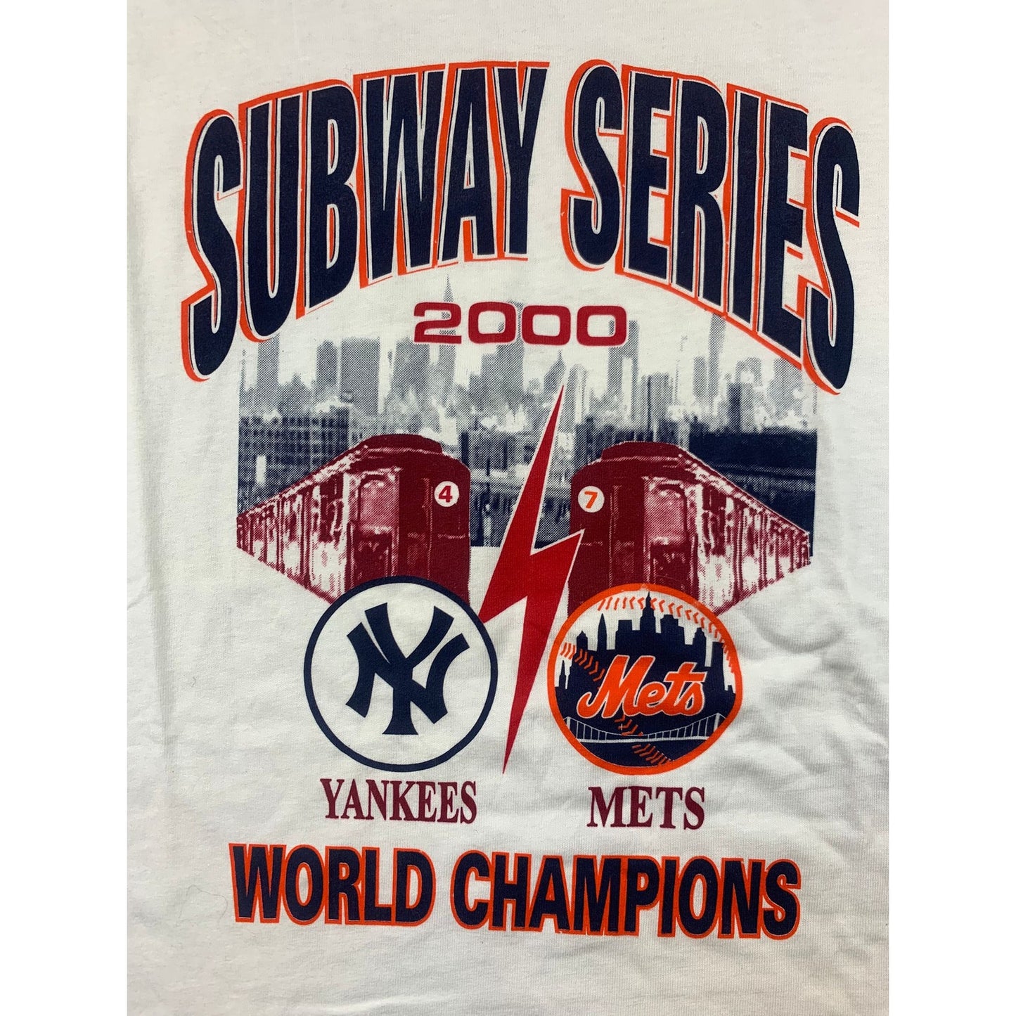 Subway Series 2000 Yankees Mets World Champions Vintage Men's XL T-Shirt MLB