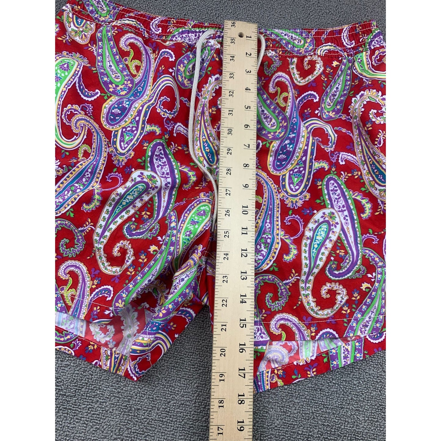 Polo Ralph Lauren Medium Island Board Shorts Paisley Swim Trunks Bathing Suit