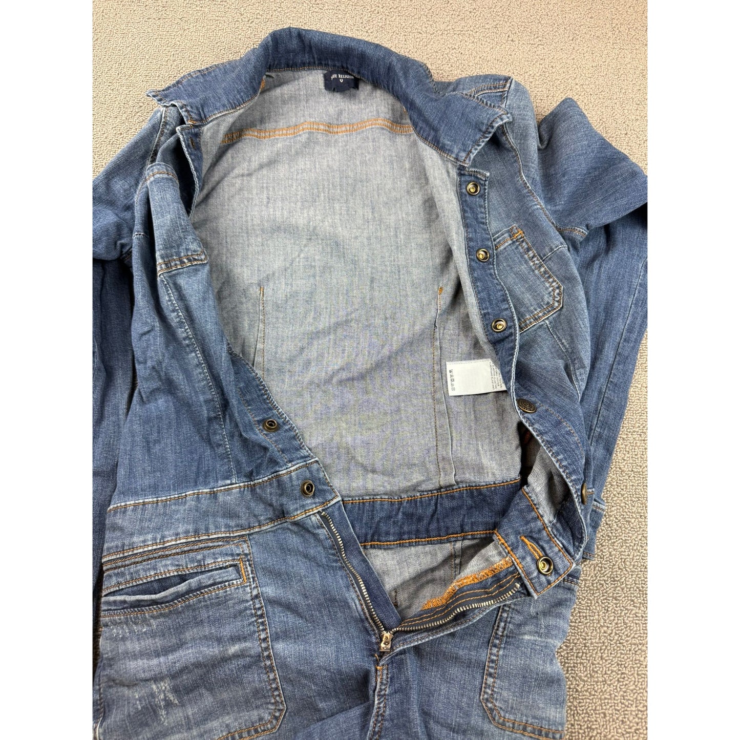 True Religion Women's Small Blue Denim Jumpsuit Romper