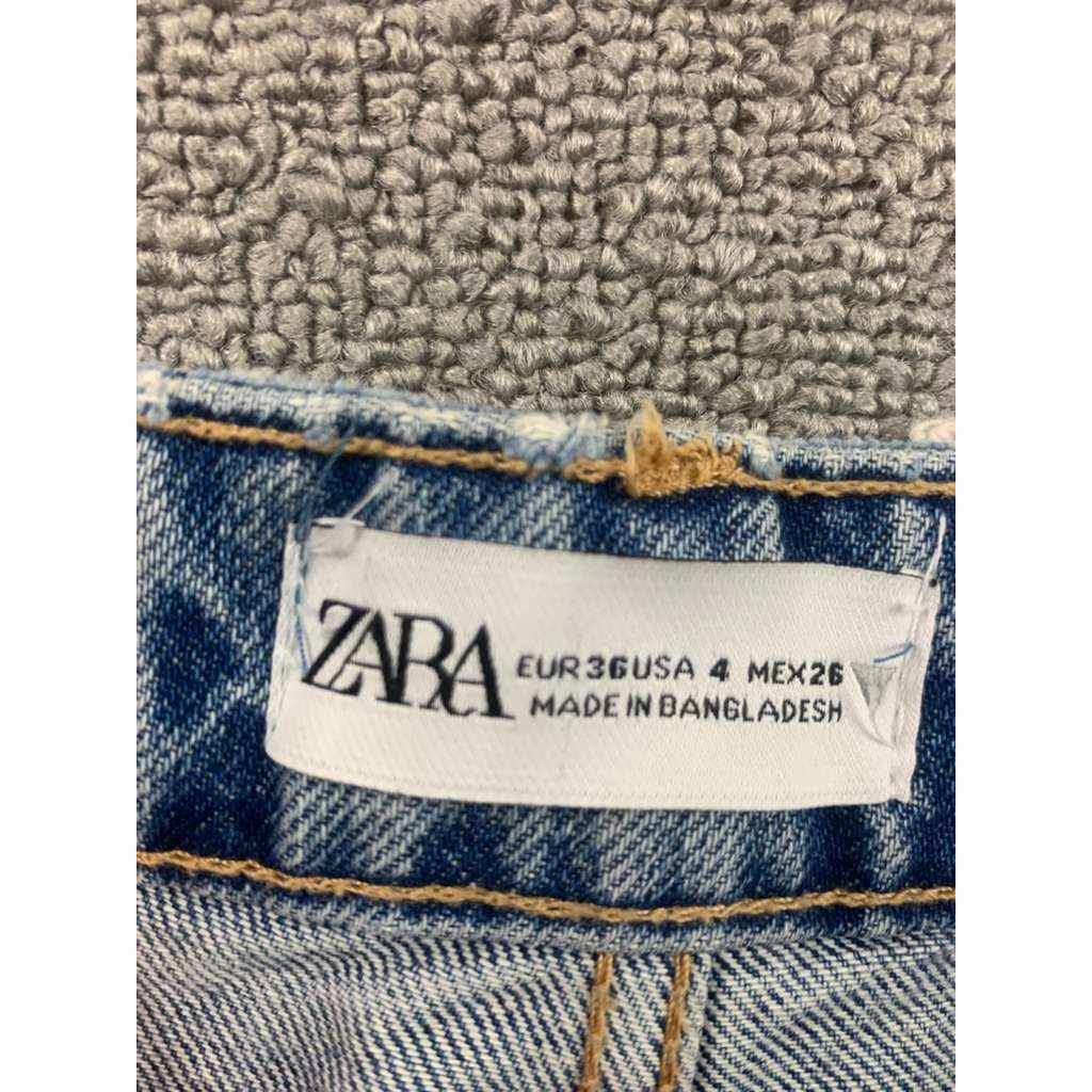 Zara Denim Shorts Women 4 High Rise Light Wash Classic 5 Pocket