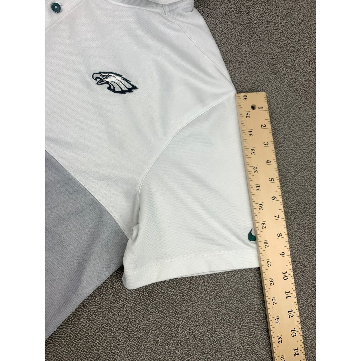 Nike Dri-Fit Men's XL White Gray Philadelphia Eagles NFL Polo