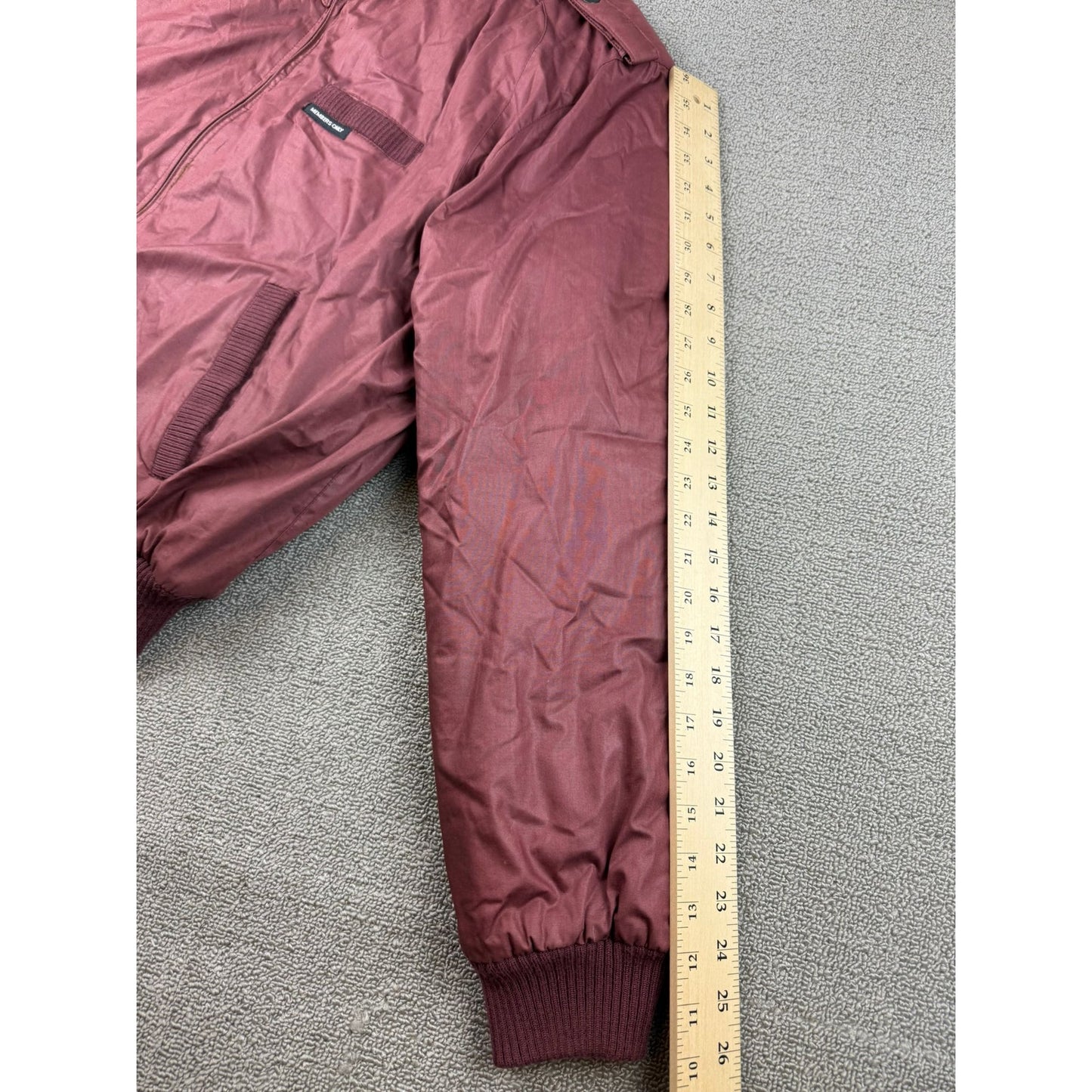 Vintage Members Only Bomber Jacket Mens 44 Crimson Red Cafe Racer Full Zip 80s