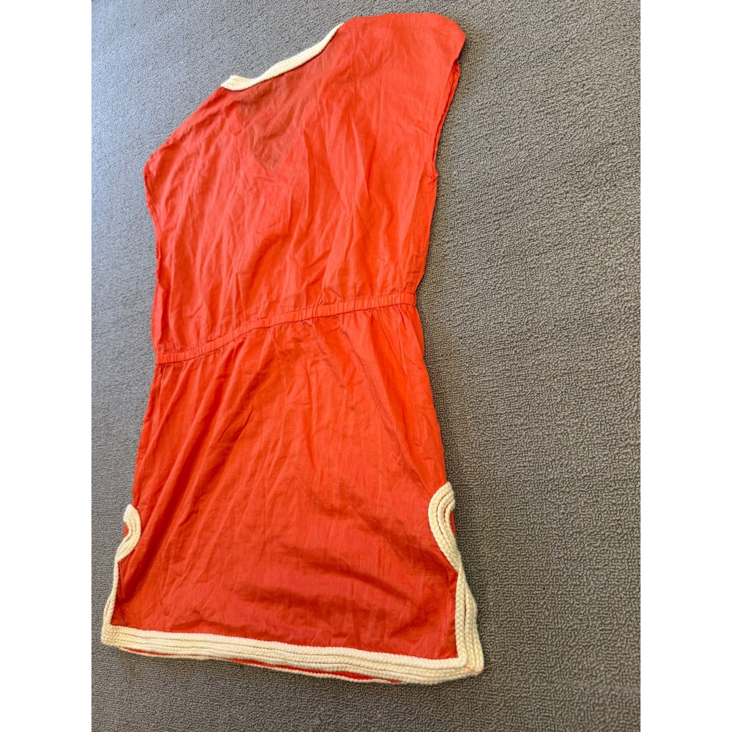 Aqua Woman Medium Orange Tunic Dress Crochet Trim