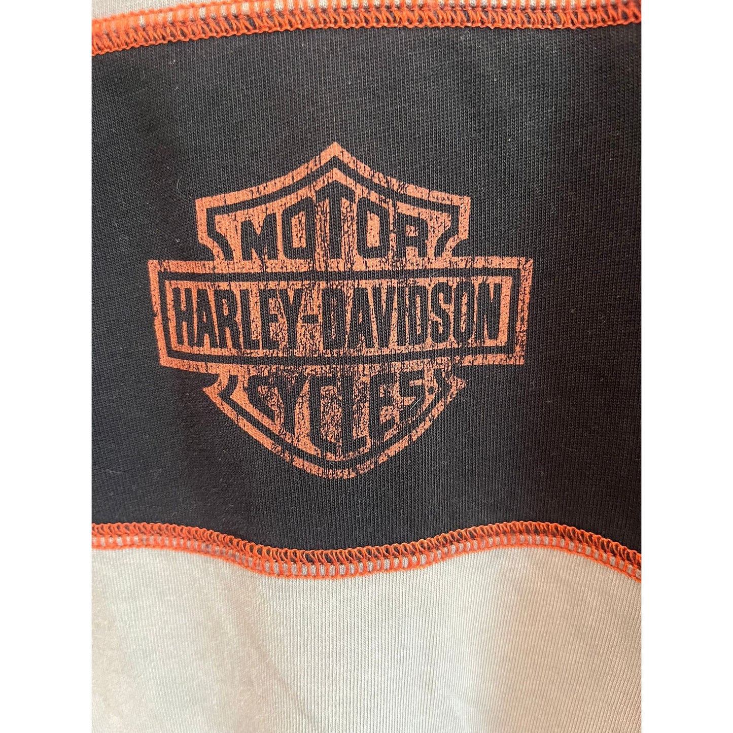 Harley Davidson Henley Shirt Men XL Gray Black Long Sleeve Logo Vintage Style