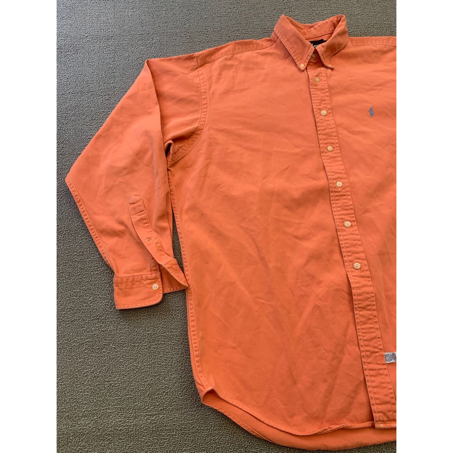 RALPH LAUREN Men's Large Orange Solid Button-Down Shirt