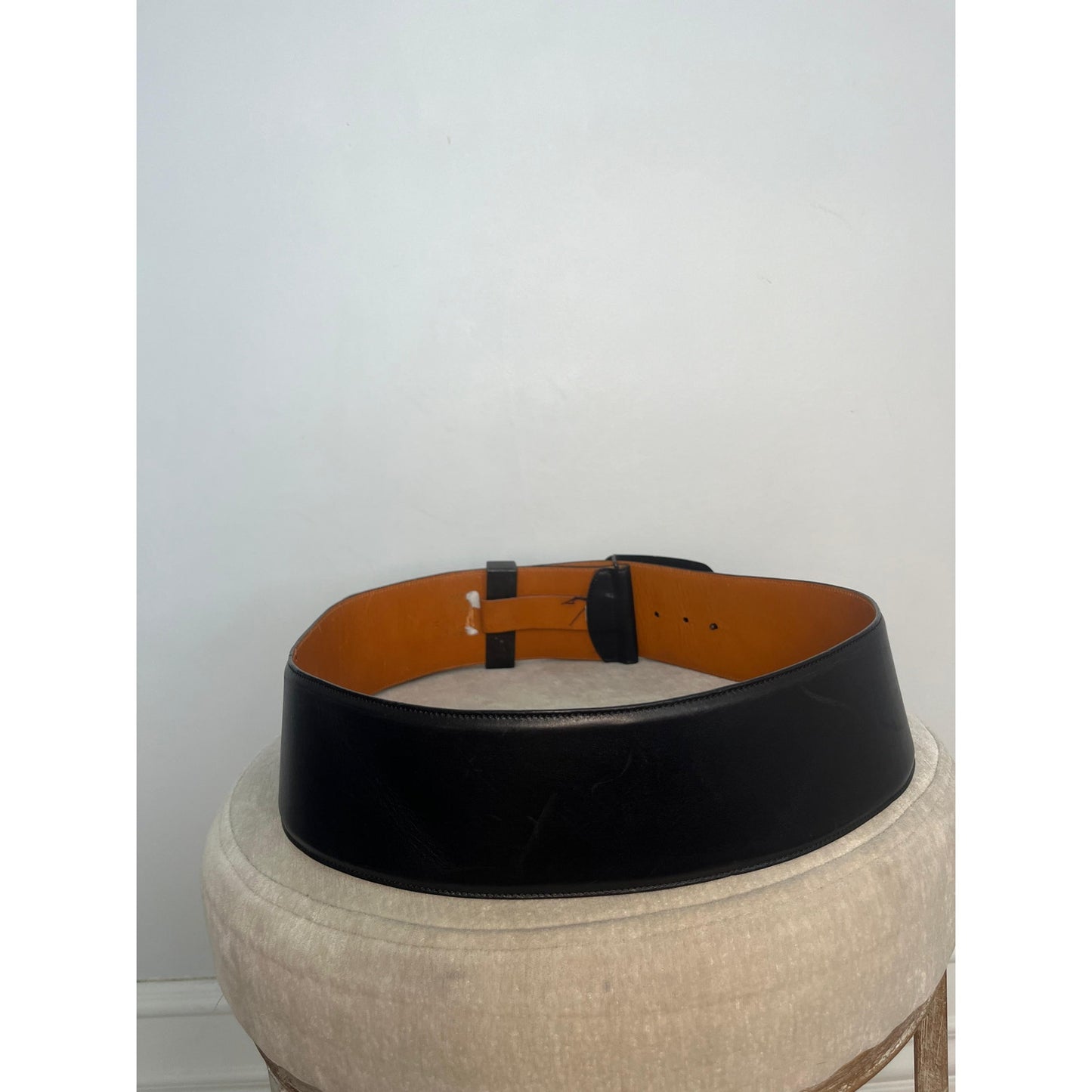 VIntage Ralph Lauren Collection Leather Belt Women M Black Western Buckle
