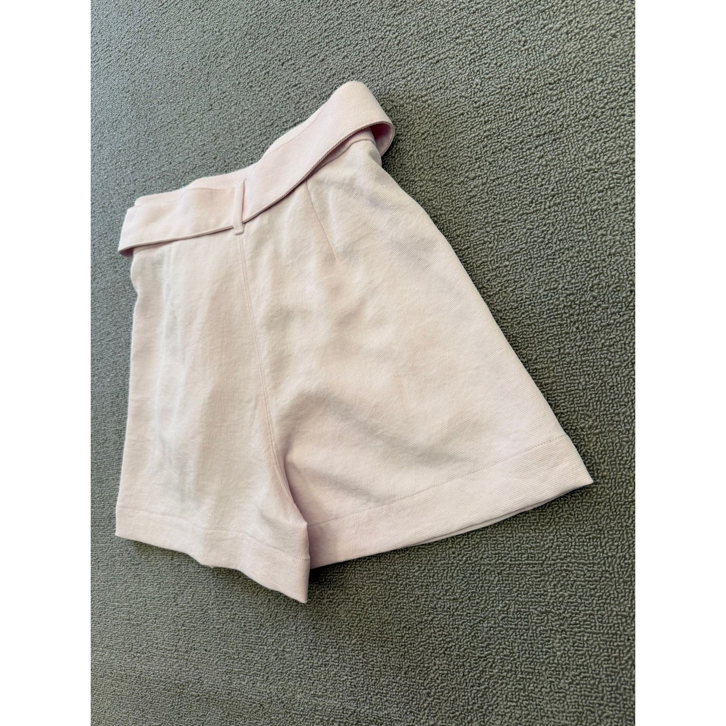 Aritzia Wilfred Women's Size 2 Pink Paper Bag Waist Shorts Belted Summer Casual