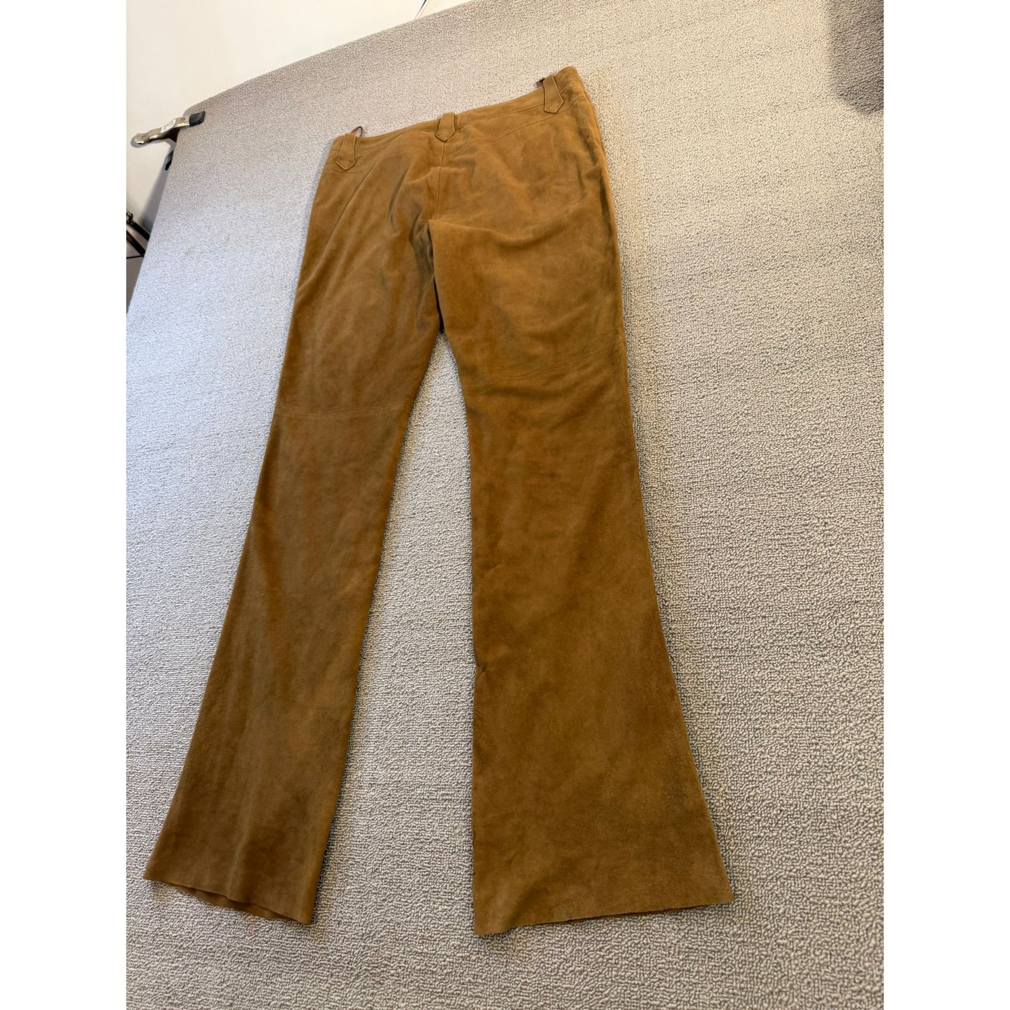 Ralph Lauren Women’s Suede Leather Pants 10 Brown Bootcut Flare Y2K Vintage.