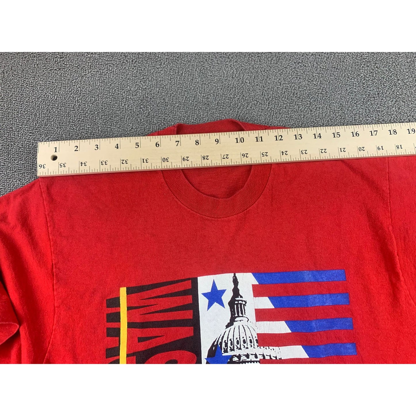 Vintage 90s Men's Large Washington DC Capitol Hill Single-Stitch Red Shirt