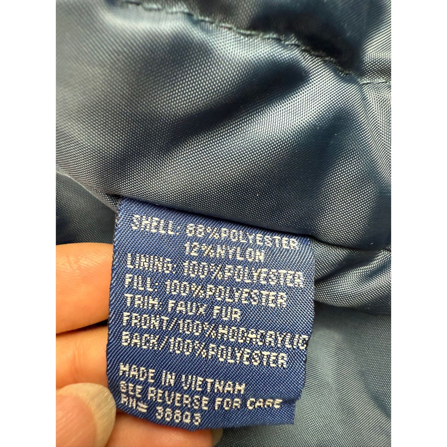 Mackintosh Women's Large Blue Insulated Hooded Jacket Parka Coat