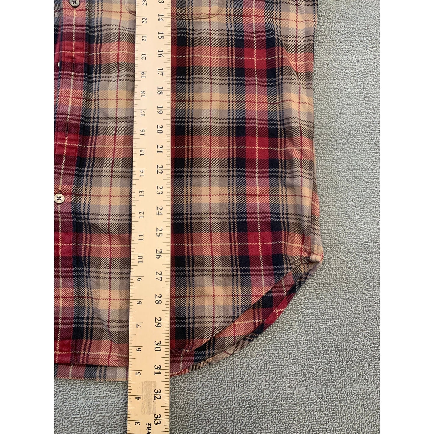 POLO JEANS CO. RALPH LAUREN Men's L Red Plaid Wool Blend Button Down Shirt