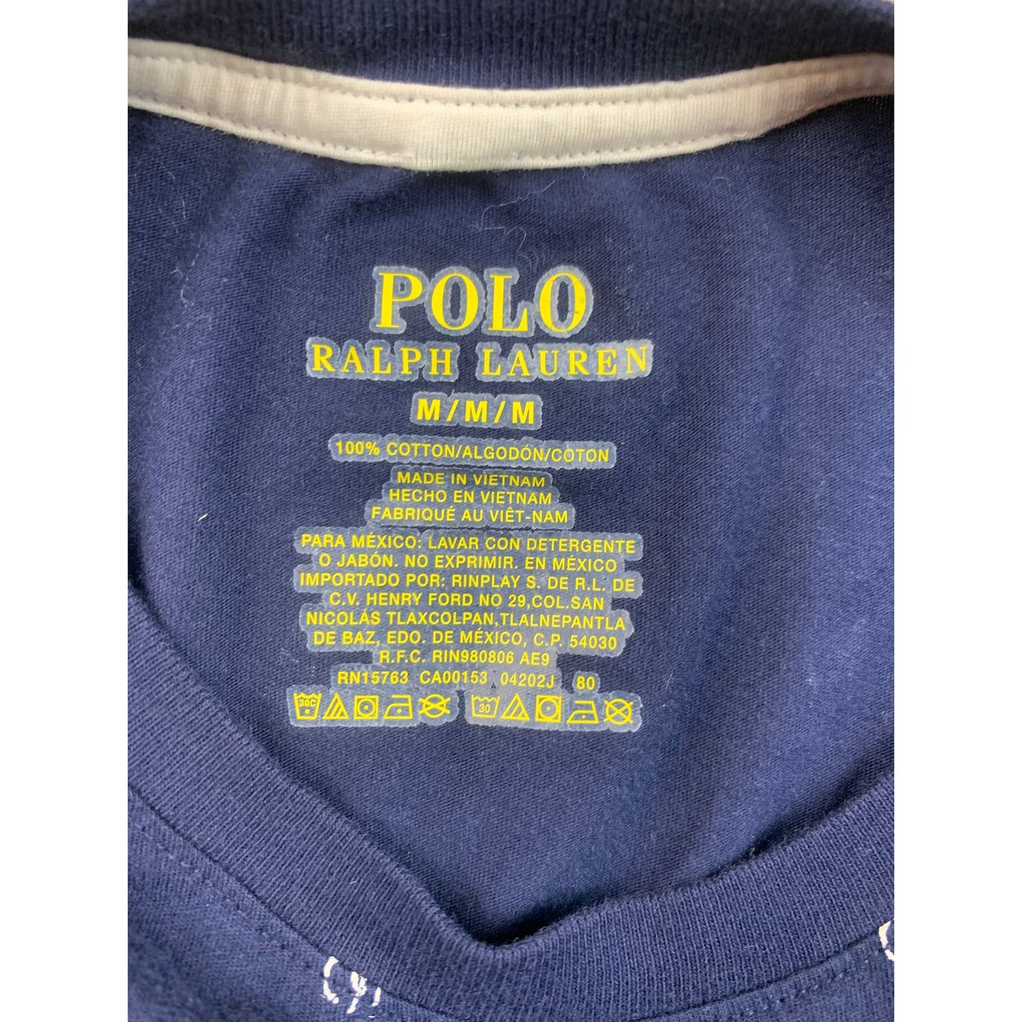 Polo Ralph Lauren Men's Medium Navy All Over Print Crewneck T-Shirt