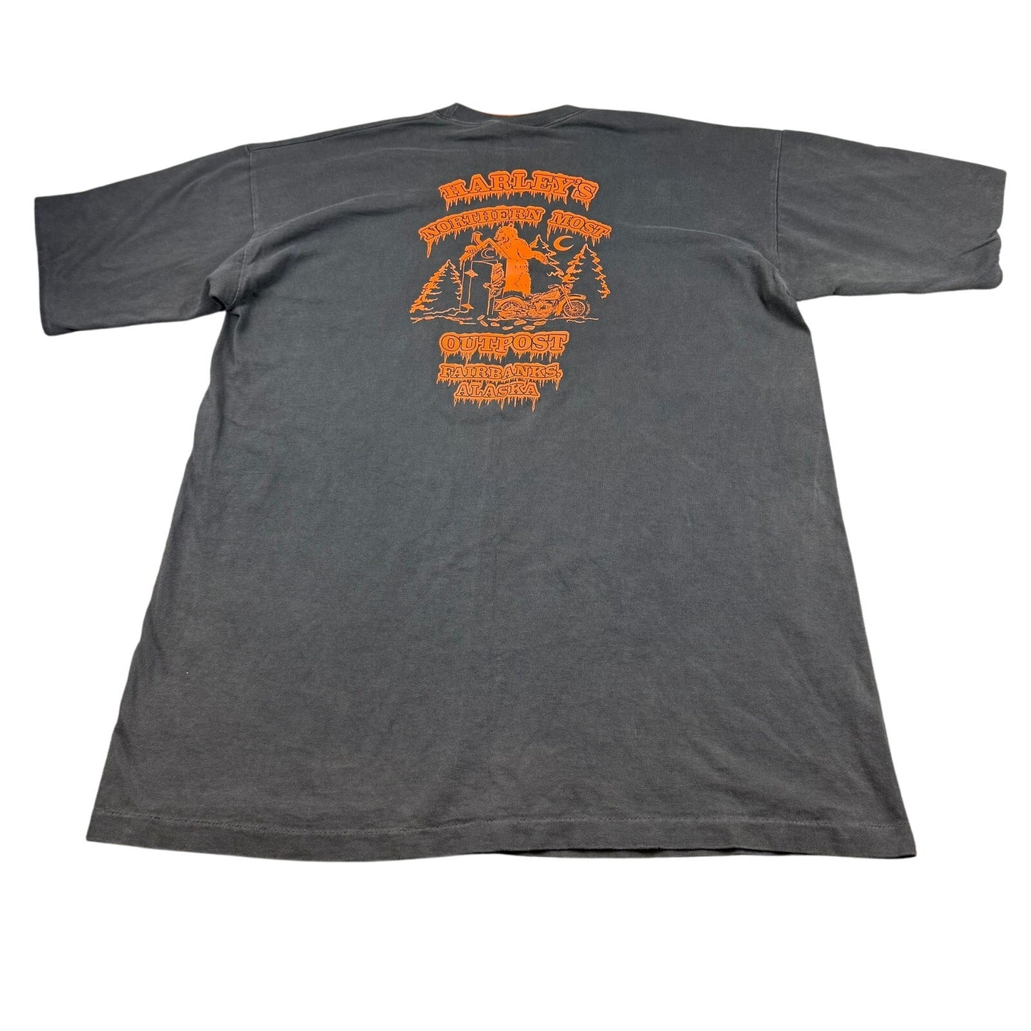 Vintage 90s Harley-Davidson Alaska T-Shirt R.K. Stratman XL Northernmost Outpost
