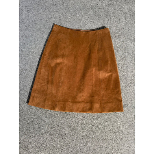 Babaton Women’s 2  Brown Suede A‑line Skirt Fall Western