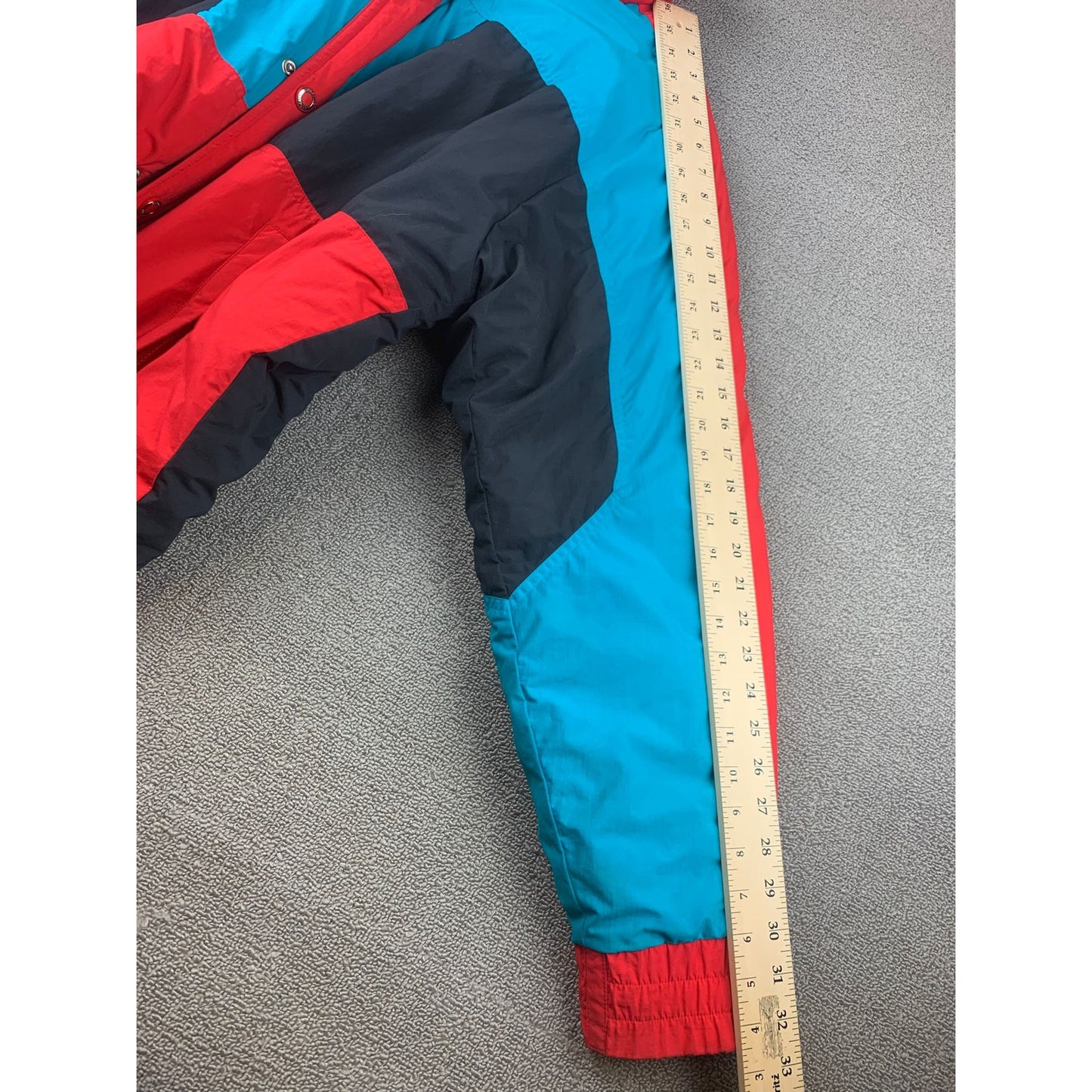 Vintage Profile Mens Extra Large Red Blue Black Ski Puffer Jacket Coat