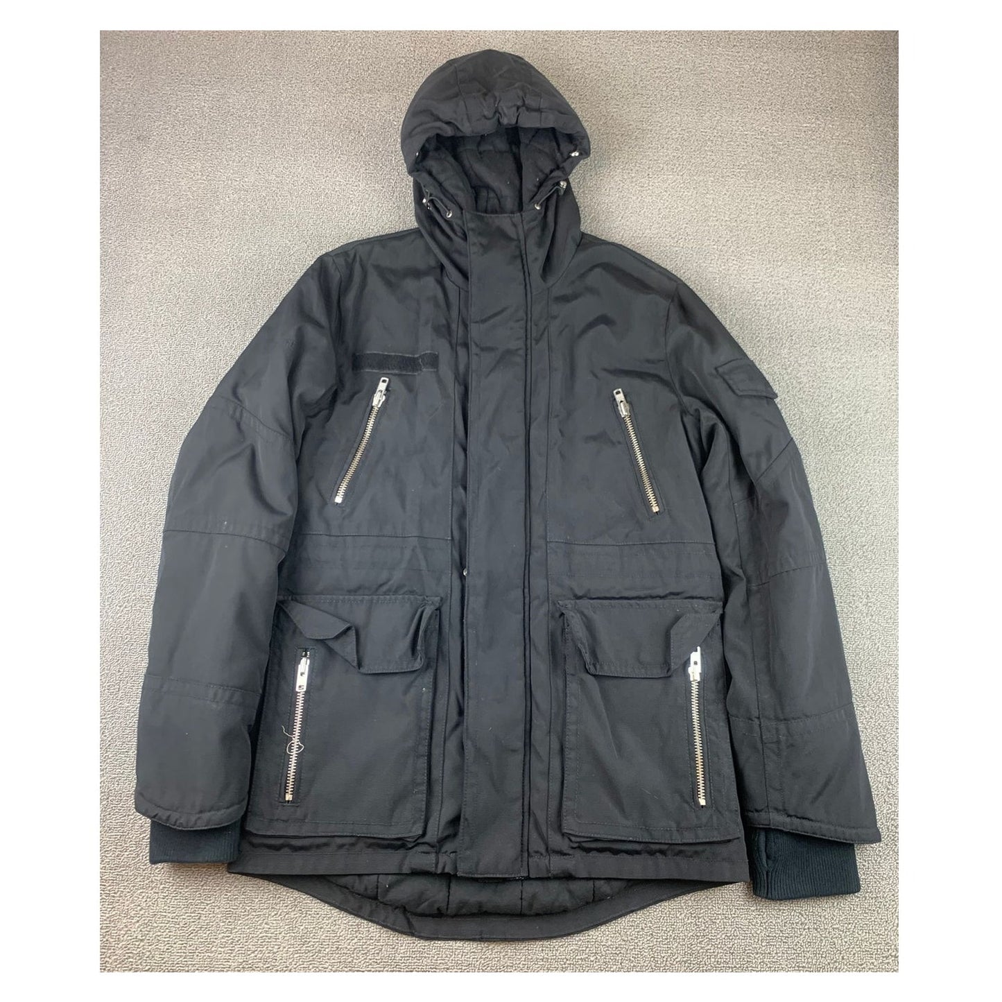 Zadig & Voltaire Kris Parka Women’s Small Black Hooded Zip Pockets