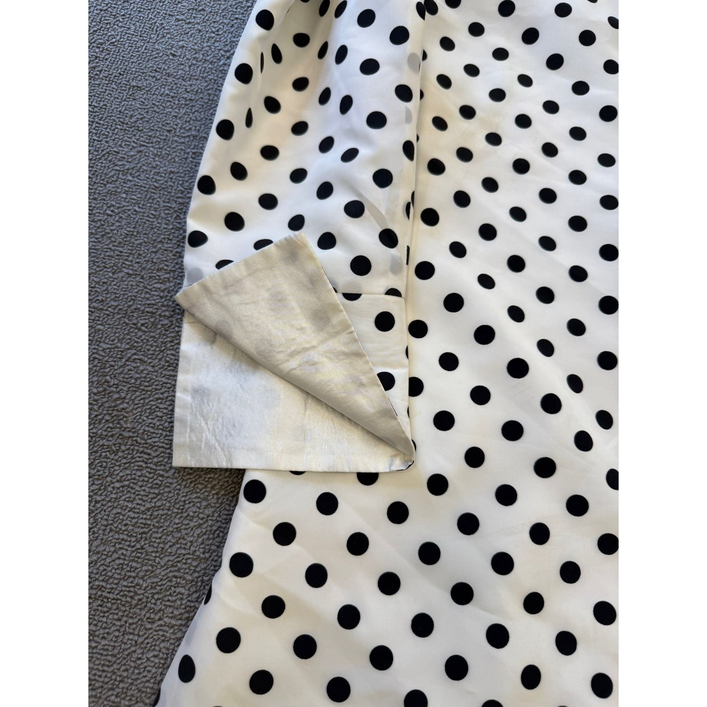 GRACE CHUANG Women's Small Polka Dot Duster Jacket Coat S White Black