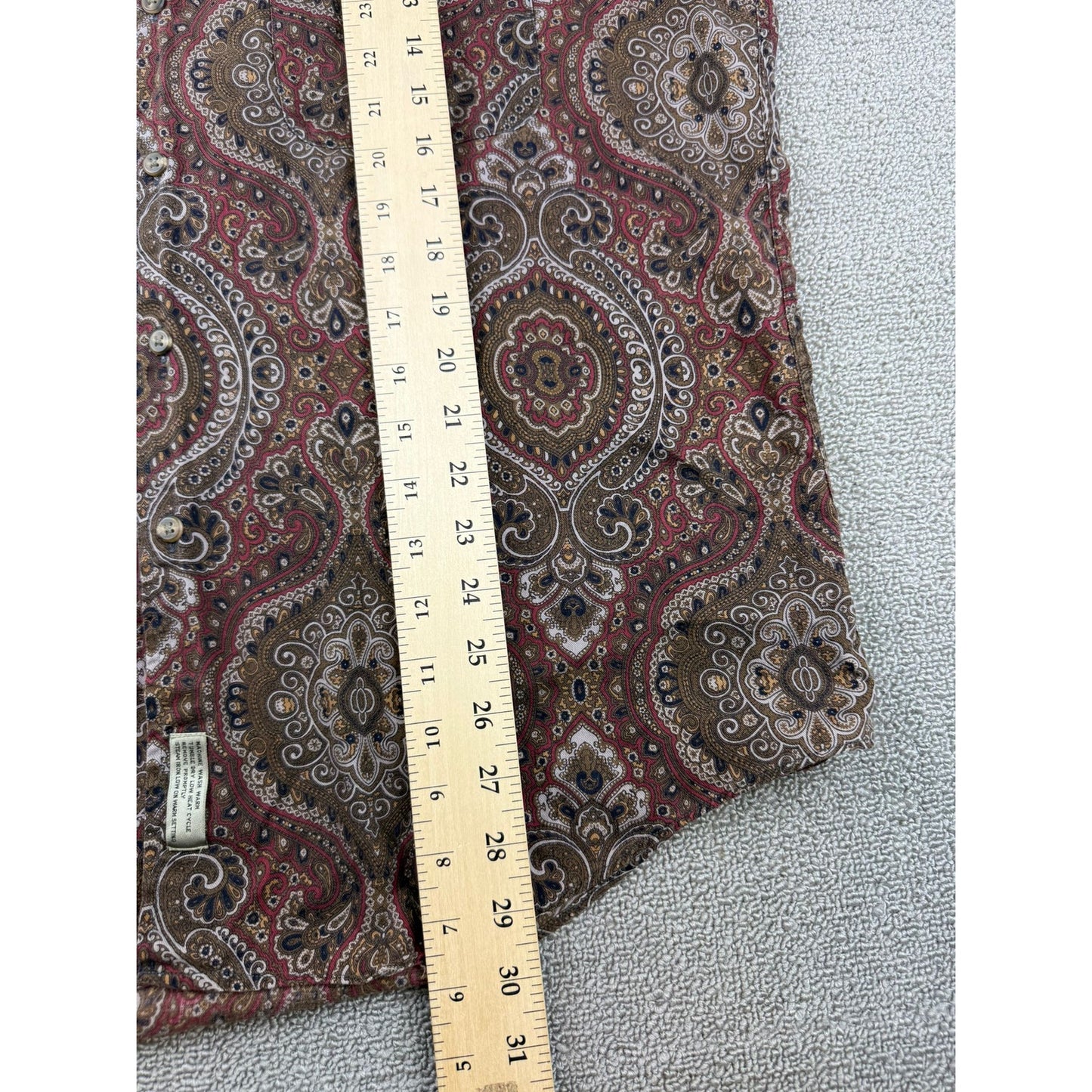 Bill Blass Men Large Multicolor Paisley Button Down Shirt