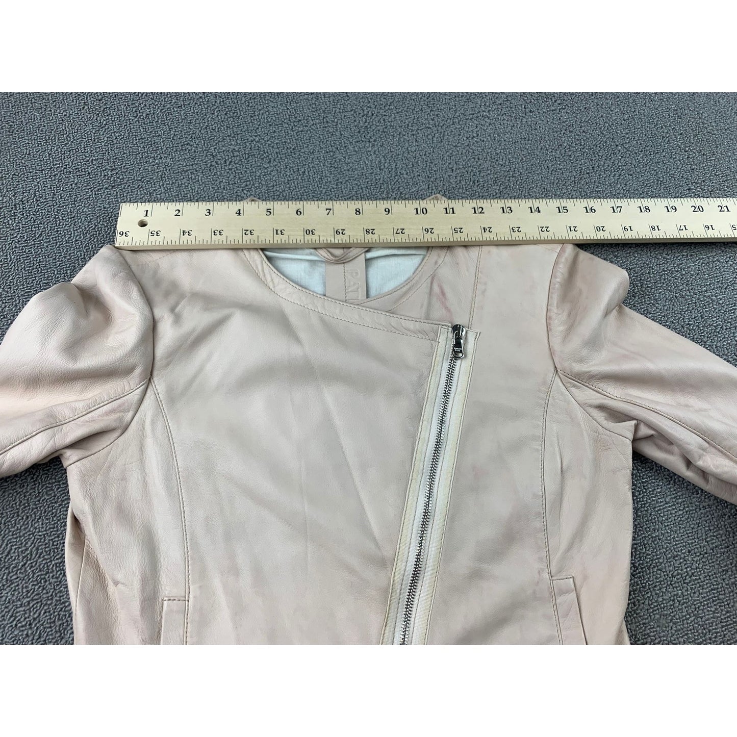 Y2K Patrizia Pepe Women Size 42 Pink Leather Jacket Genuine Sheepskin
