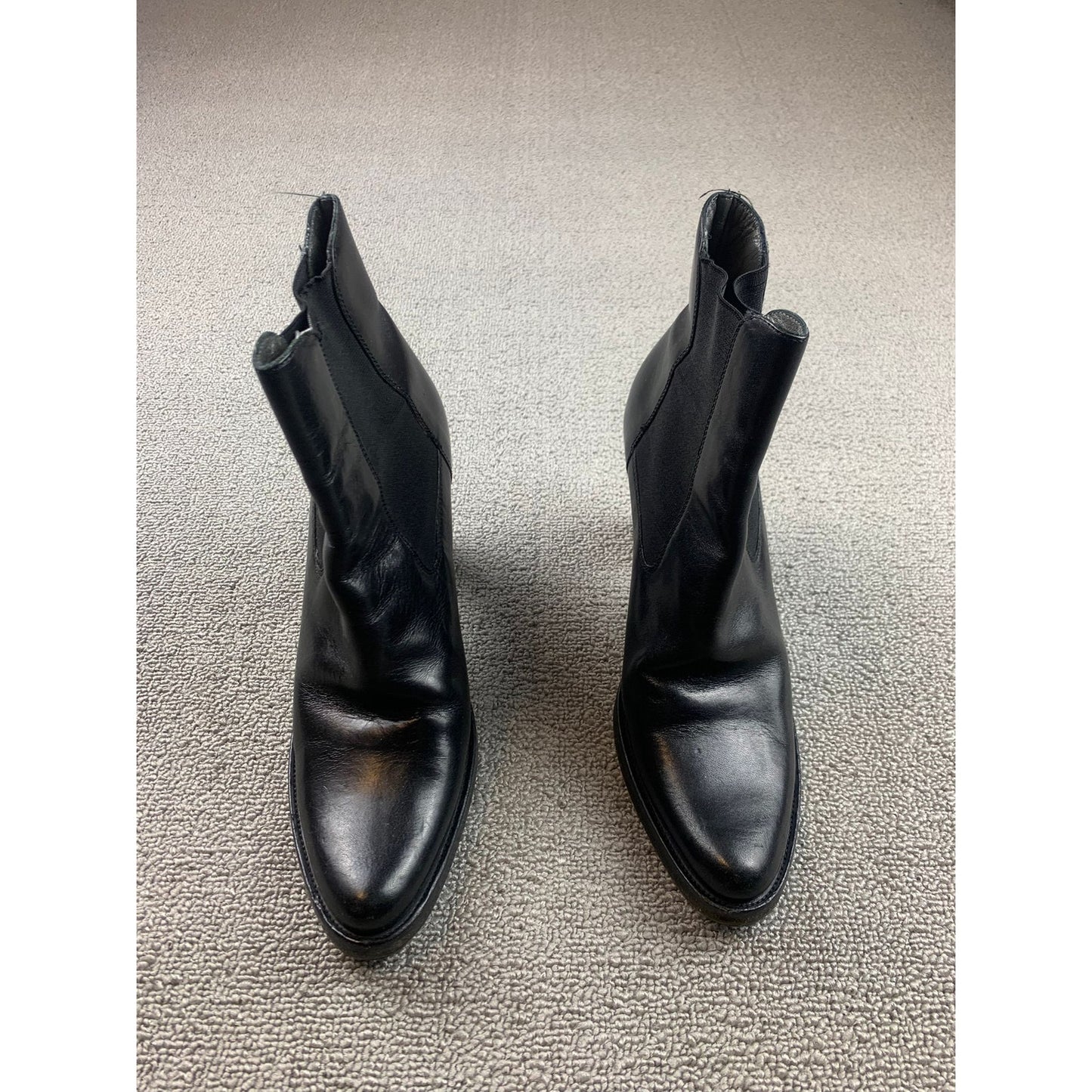 Miu Miu Women's 37.5 Black Leather Boots Minimalist Heels