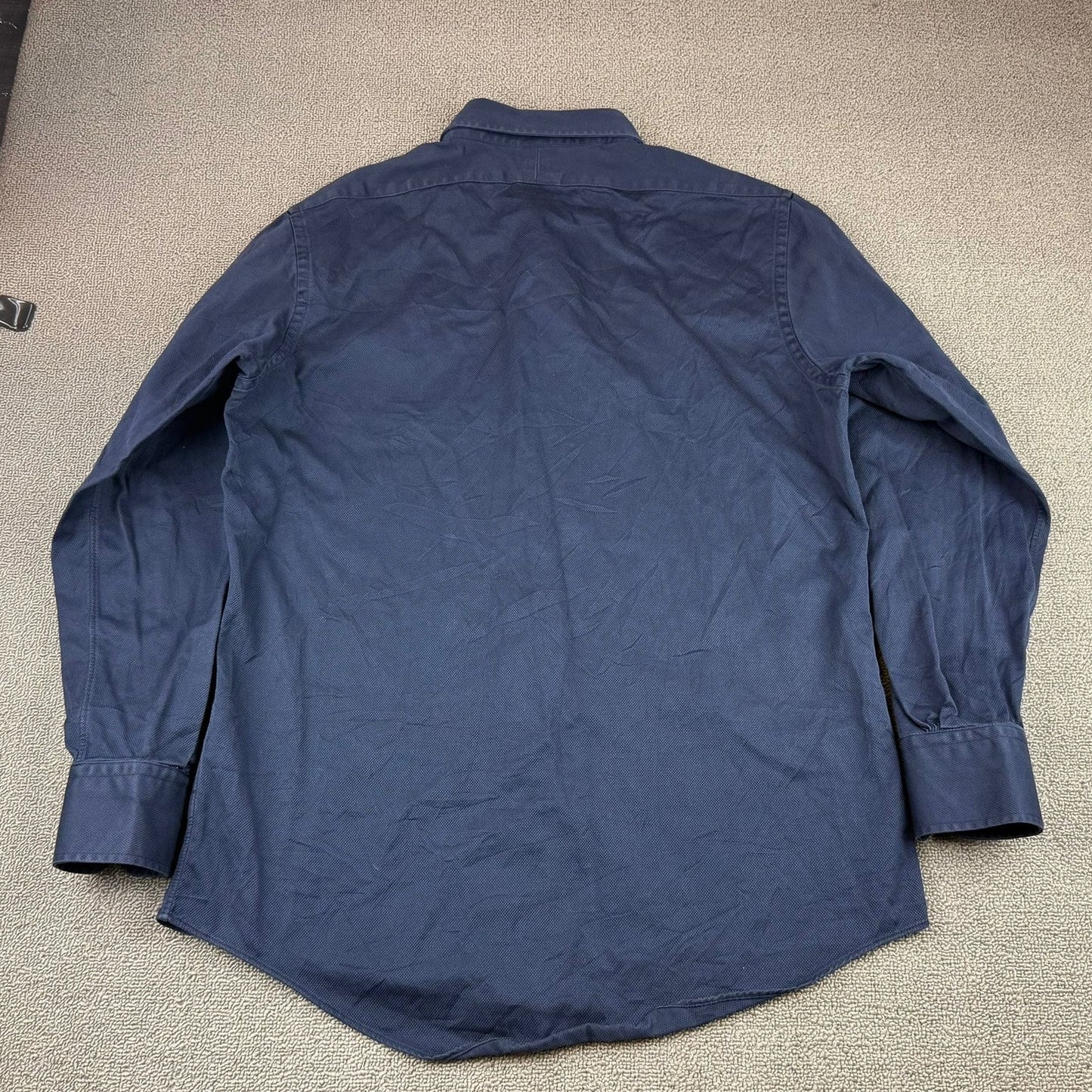 Brooks Brothers Milano Dress Shirt Men's 16-33 Navy Italian Fabric Made in USA