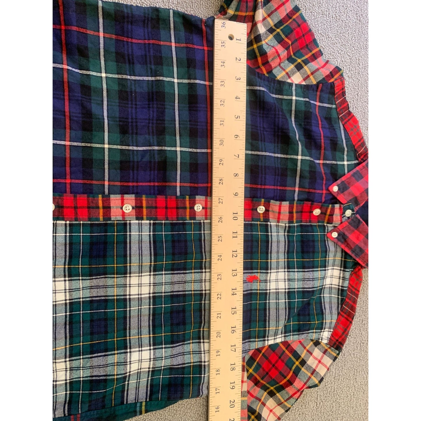 Ralph Lauren Youth XL 18 20 Multi-Color Patchwork Plaid Button Down Shirt