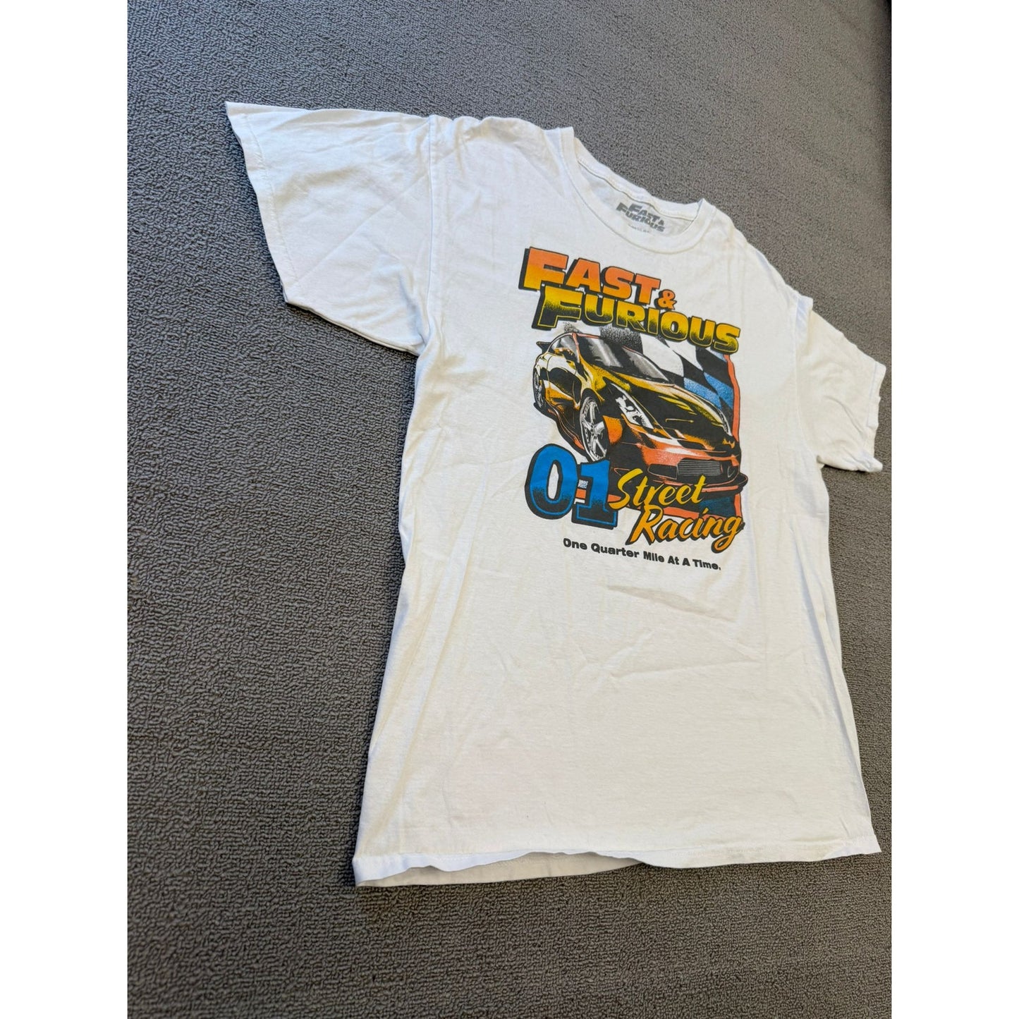 Fast & Furious 01 White Street Racing Graphic T-Shirt Men Large