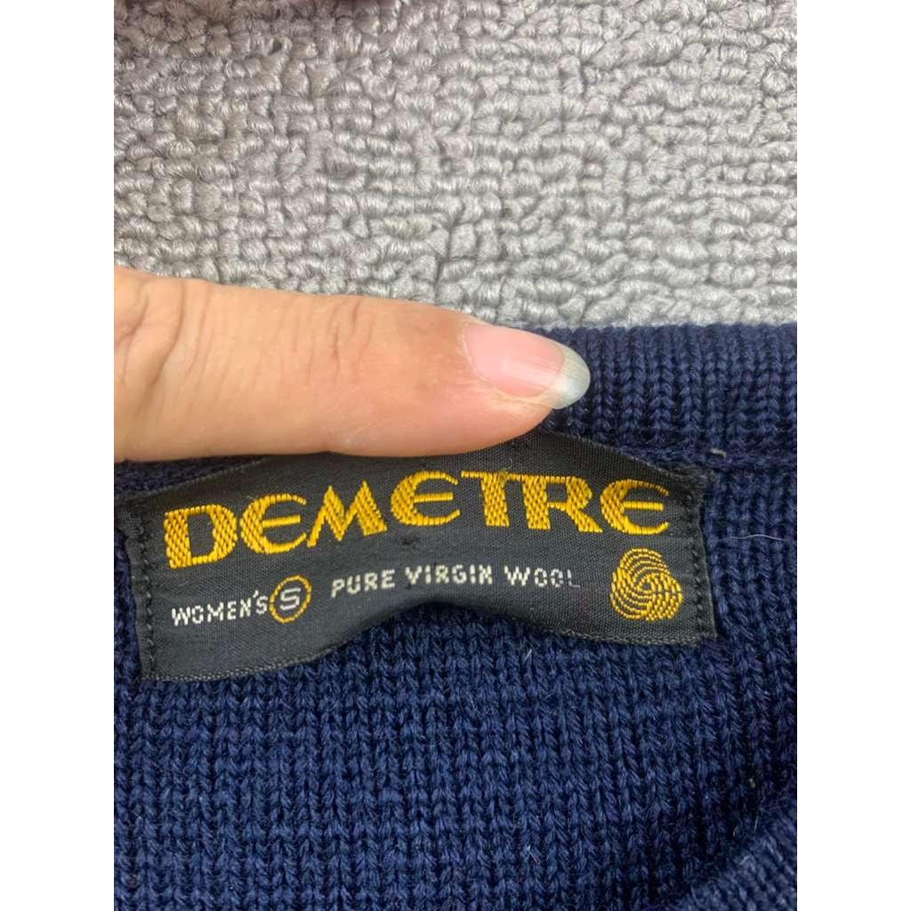 Demetre Wool Sweater Women S Navy Stripe Sleeve Vintage Ski Pullover