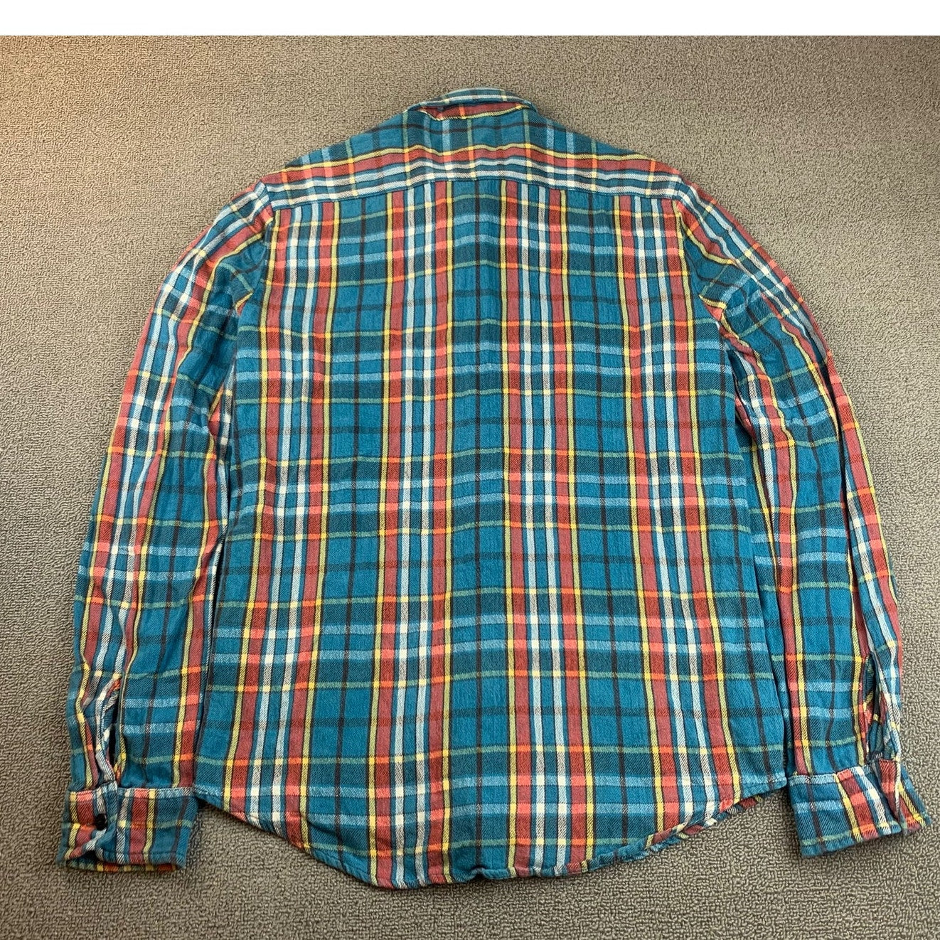 Archived Denim Supply Ralph Lauren Men Medium Blue Red Plaid Button Down Shirt