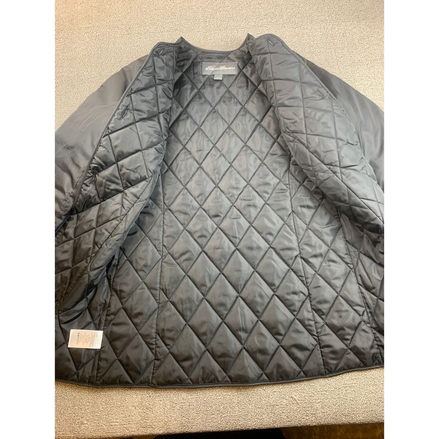 Eddie Bauer Women's S Black Quilted Lined Coat Outerwear Jacket