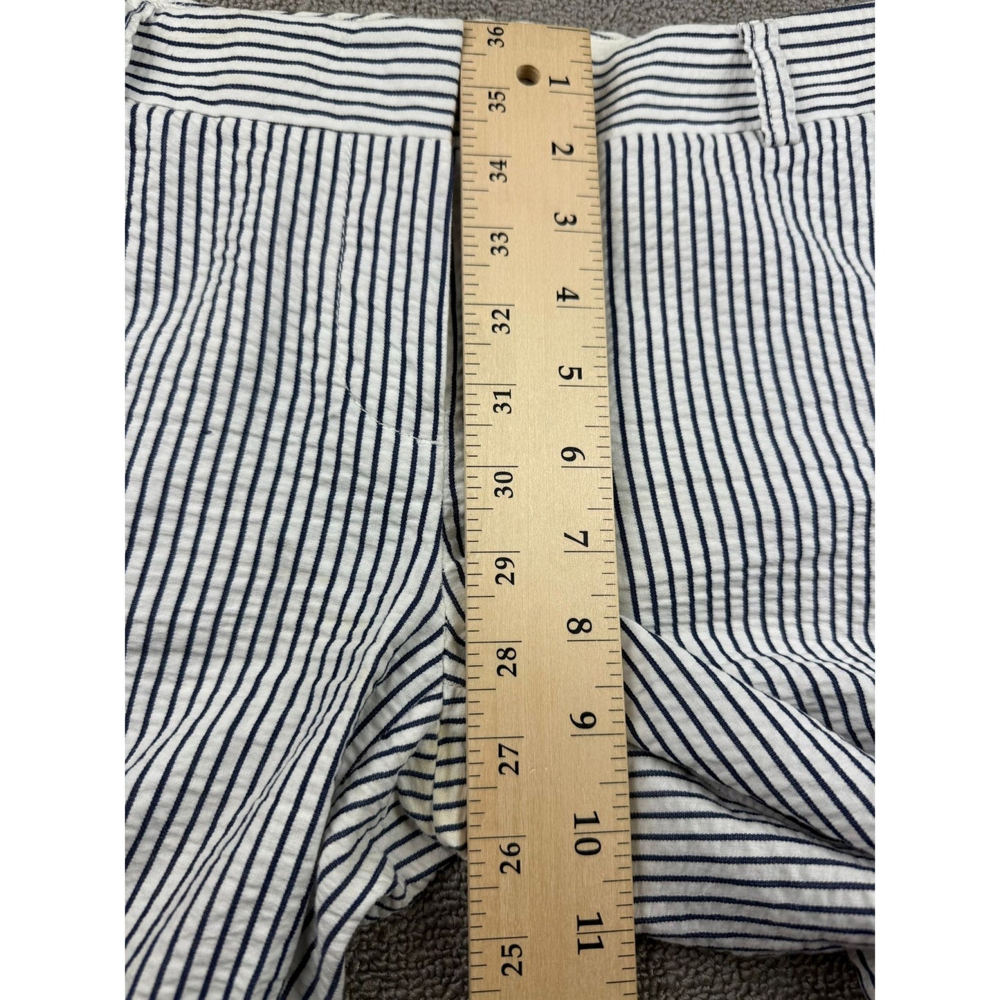 J. Crew Women's 0 Blue White Striped City Fit Bell Bottom Pants