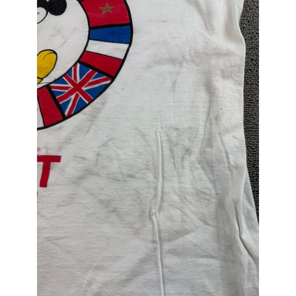 Disney Men's XL White EPCOT Center Tank Top Mickey Flags Graphic USA Made