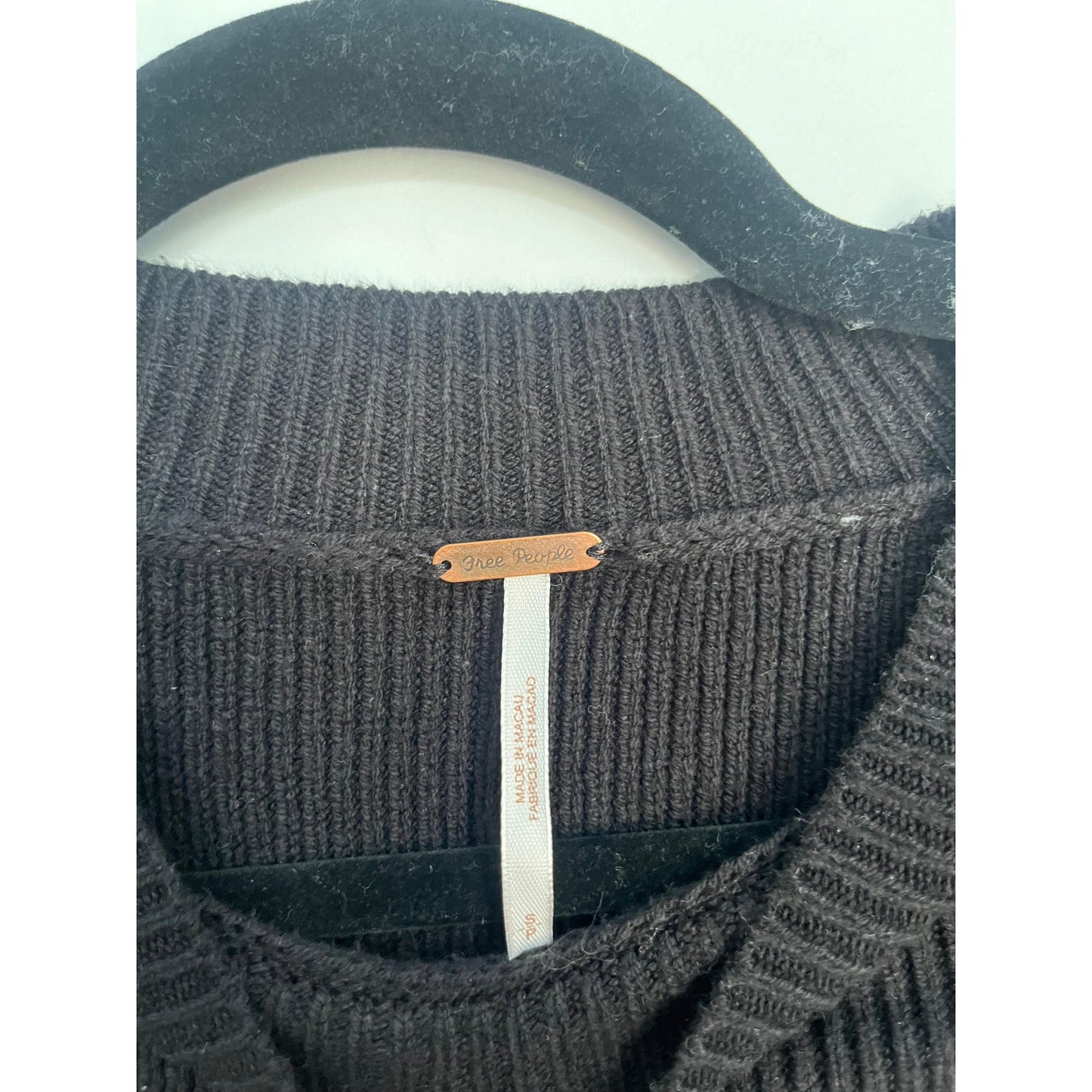 Free People Black Knit Sweater Women S Cropped Drop Shoulder Pullover