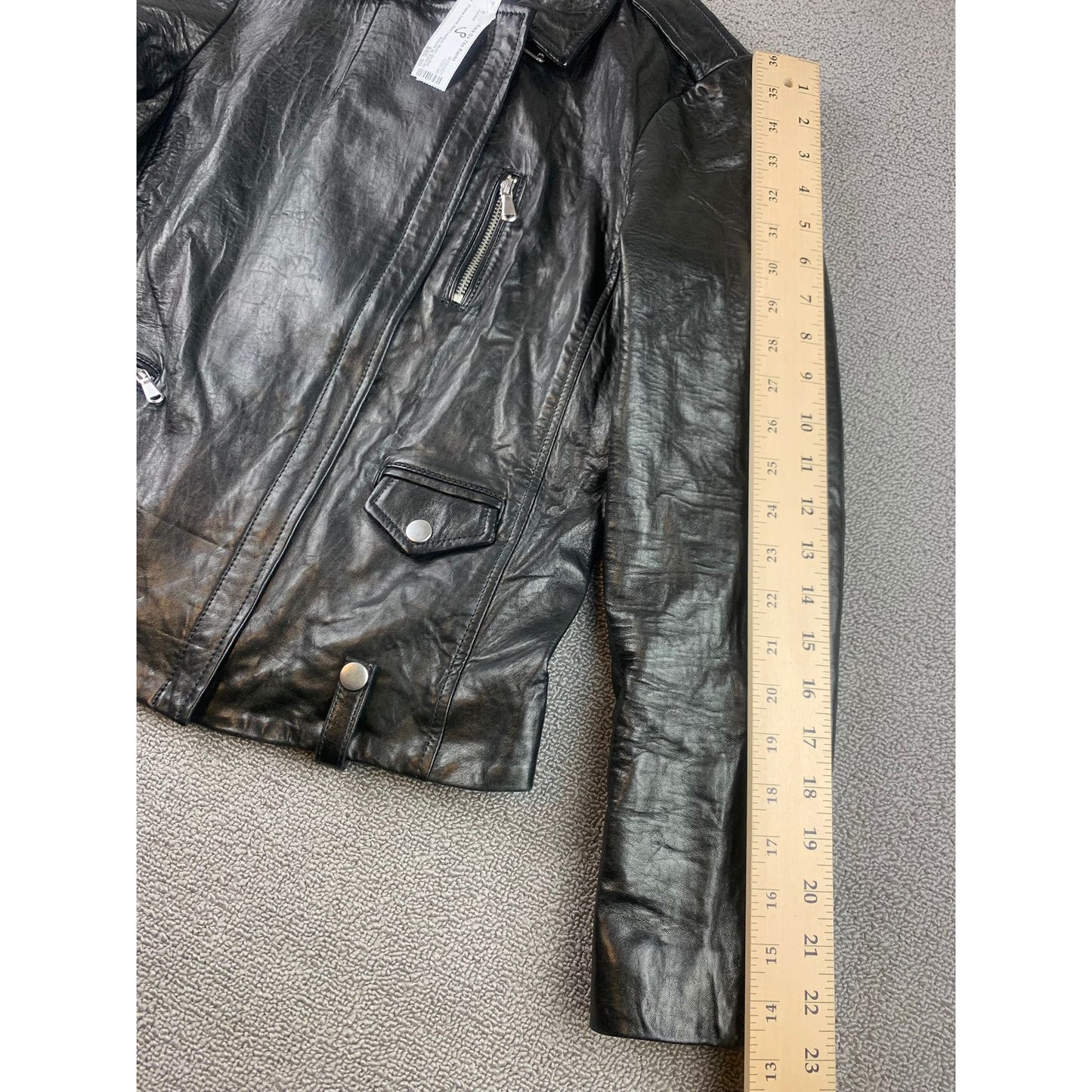 FRAME Denim Lamb Skin Moto Motorcycle Leather Biker Jacket Size Small