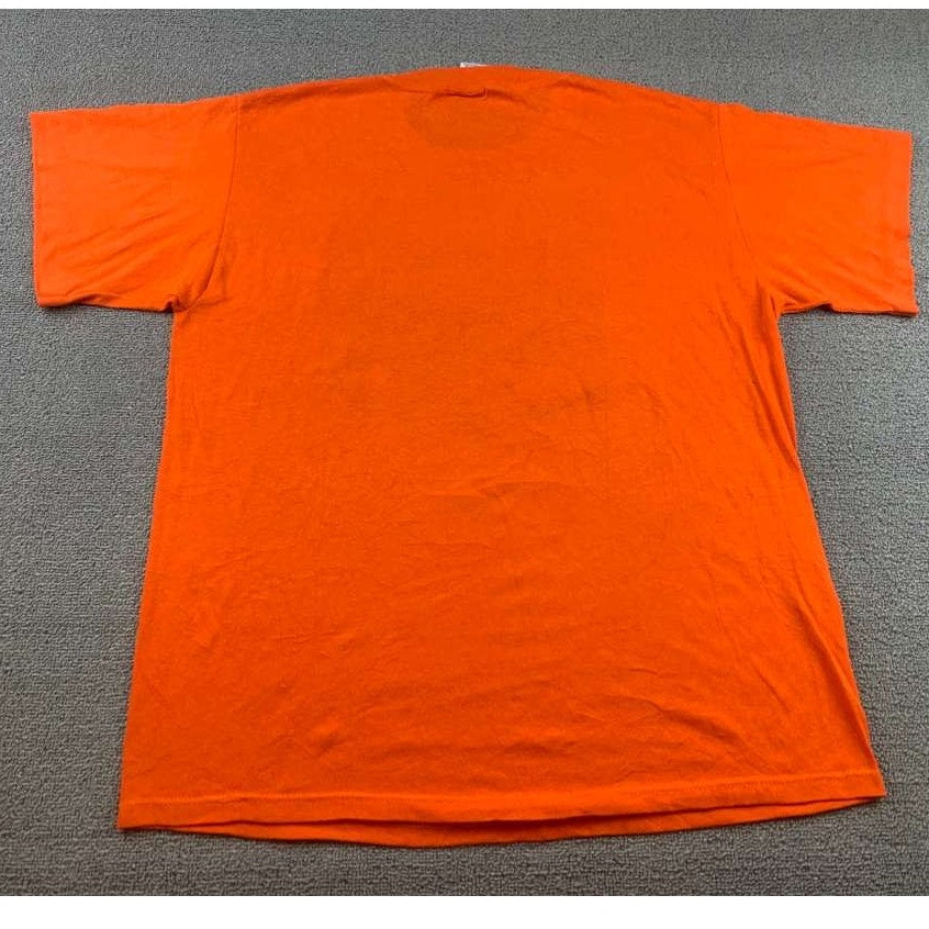 Vintage Soffe Shirts Men XL Orange Blue Texas Graphic Horses USA T Shirt