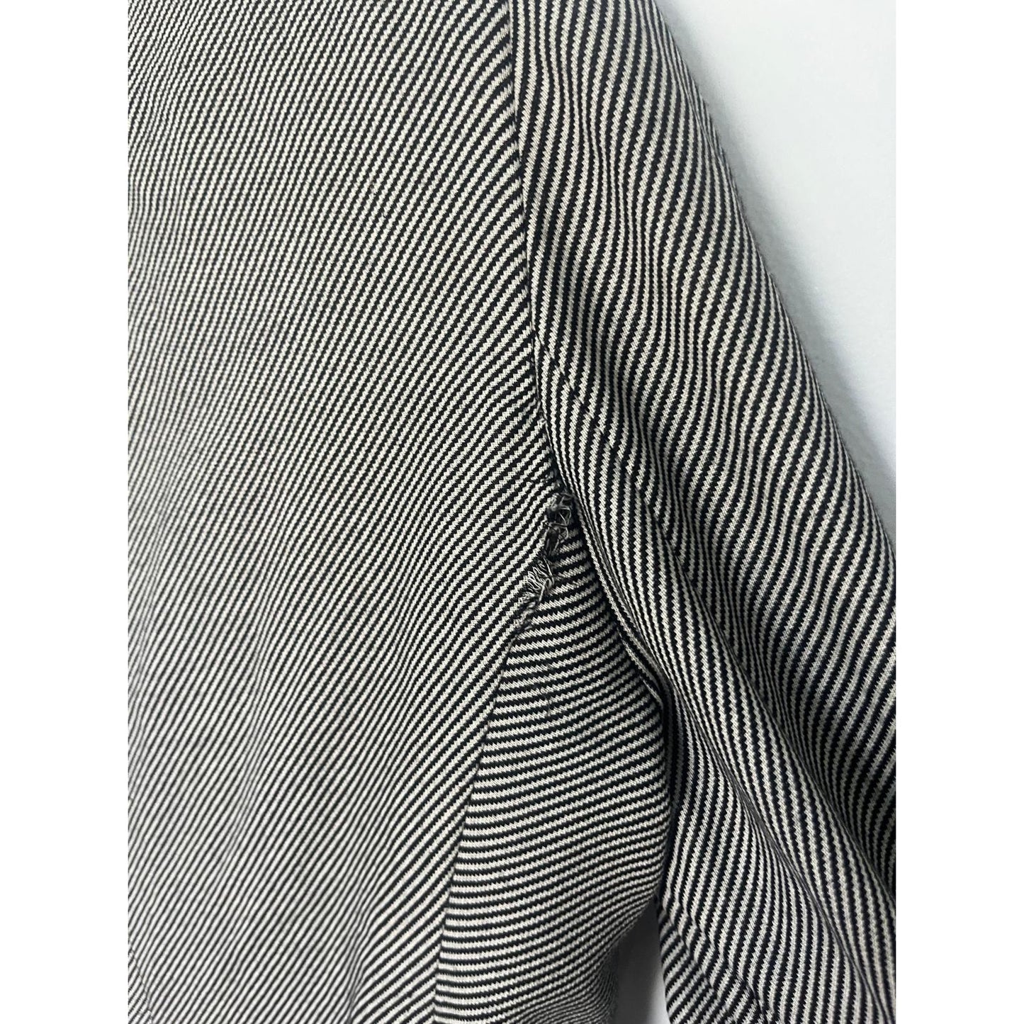 Giorgio Armani Blazer Men 48 Black White Striped Cashmere Made in Italy