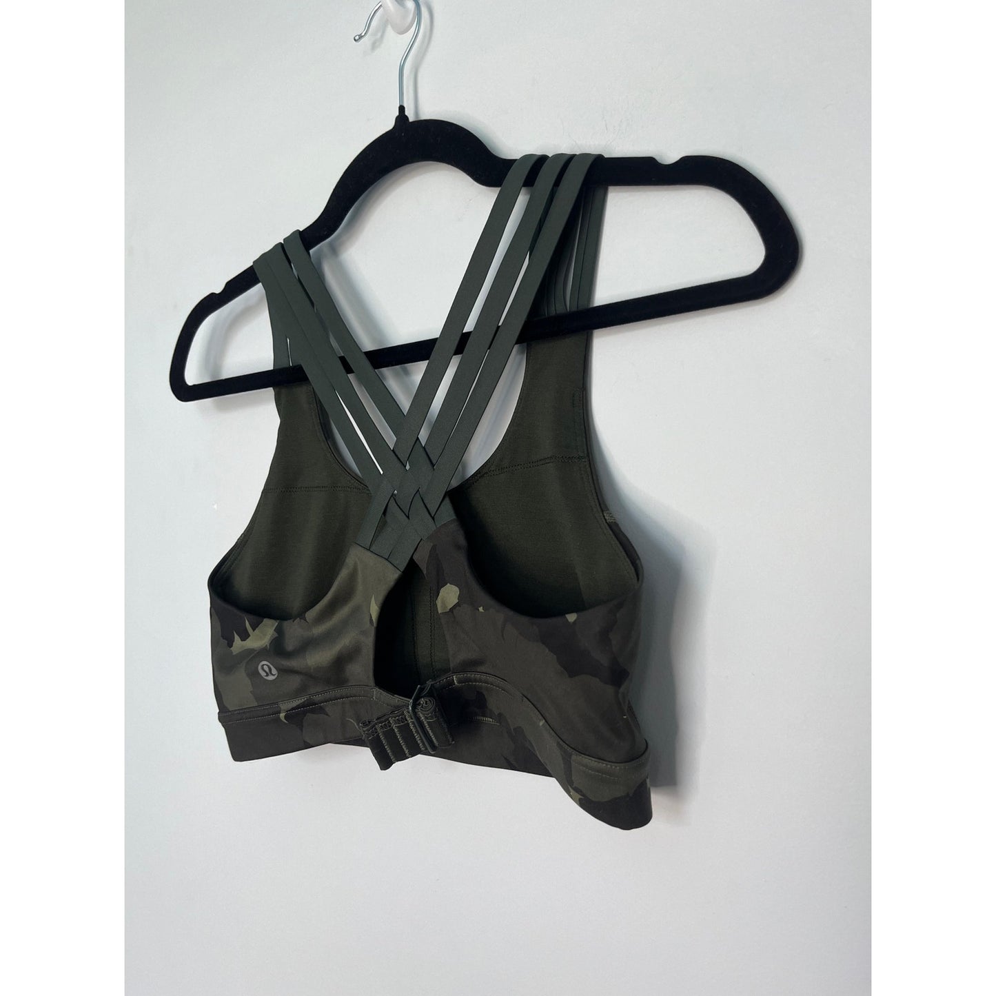 Alo Yoga Crossback Camo Sports Bra Women One Size Strappy Activewear Gym Top
